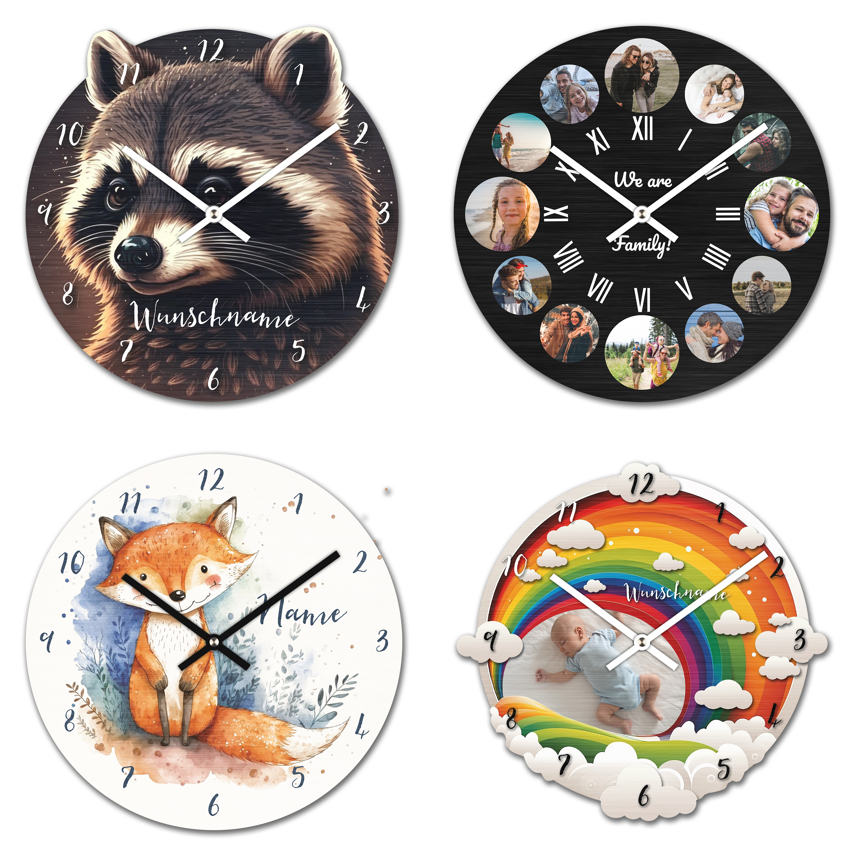 Wanduhr kreativ klein (26 cm) Holz 3