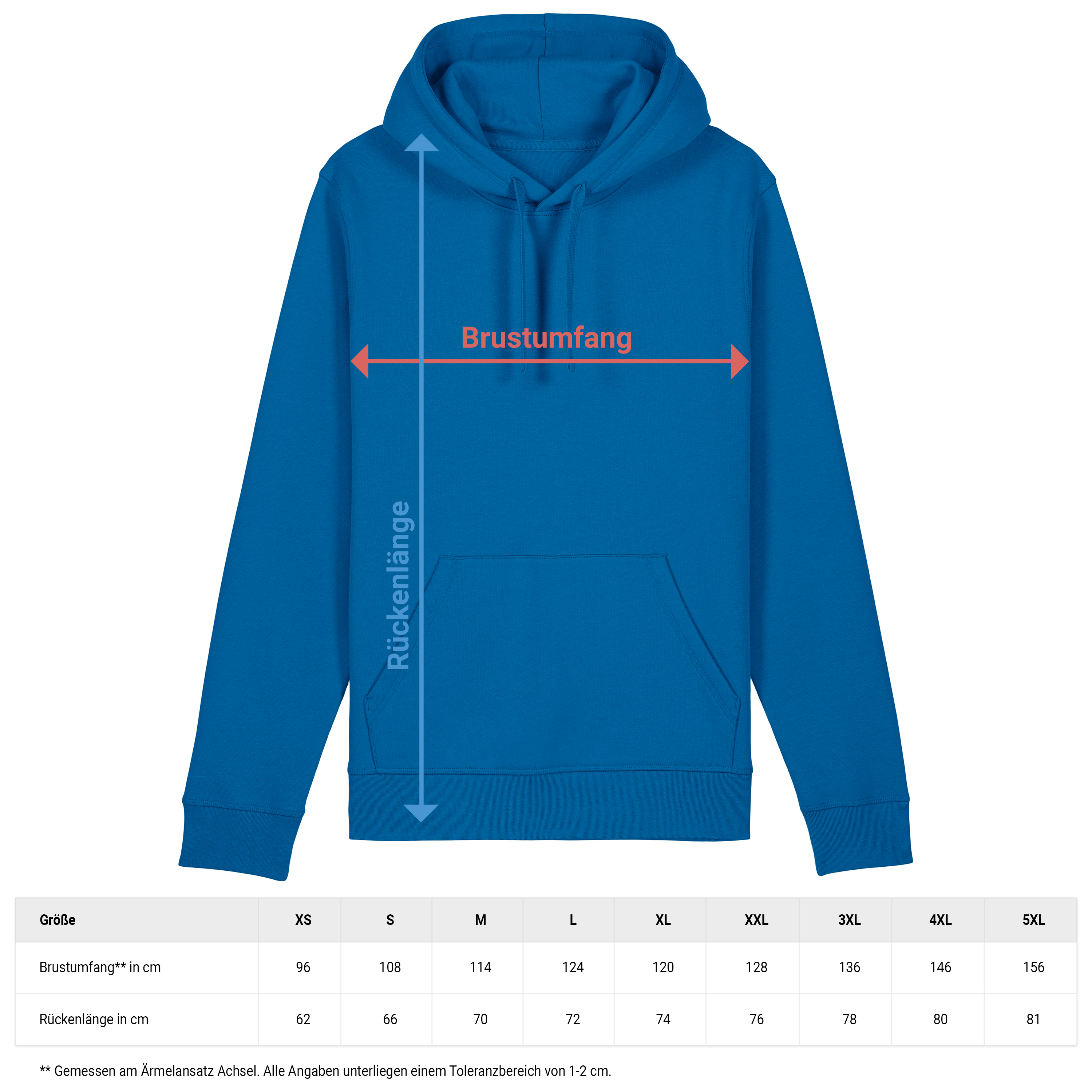 Bio Hoodie „Basic“ M Königsblau 4