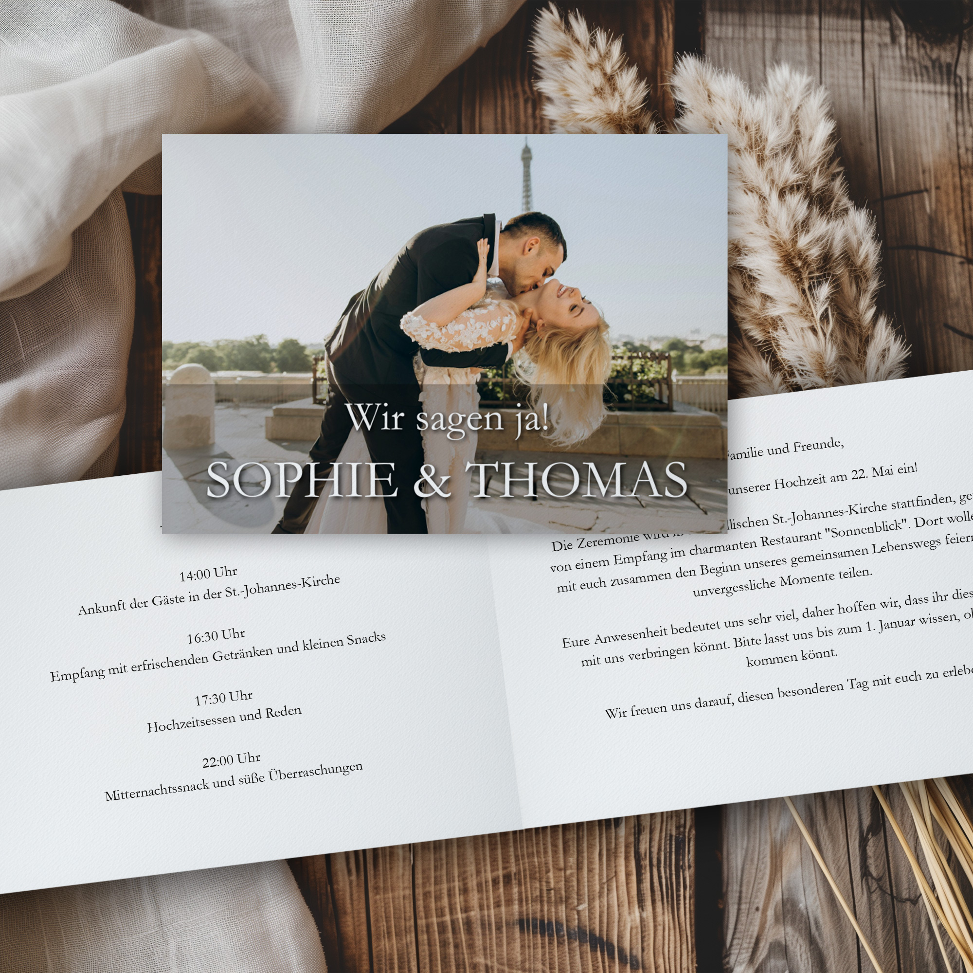 Hochzeitseinladung - Cover Klappkarte A6 Quer (14,8 x 10,5 cm) 1