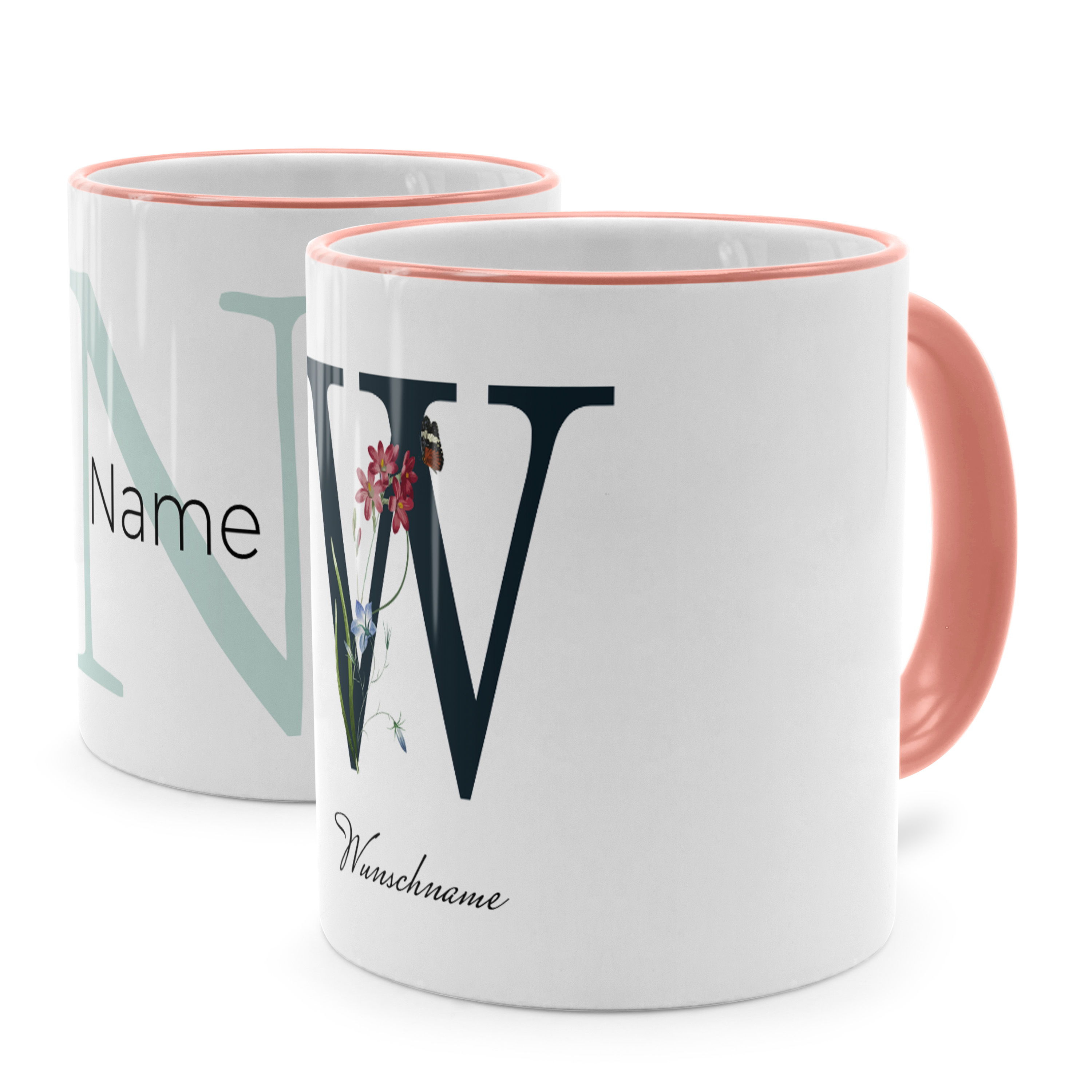 Initialentasse Standard Rosa 1