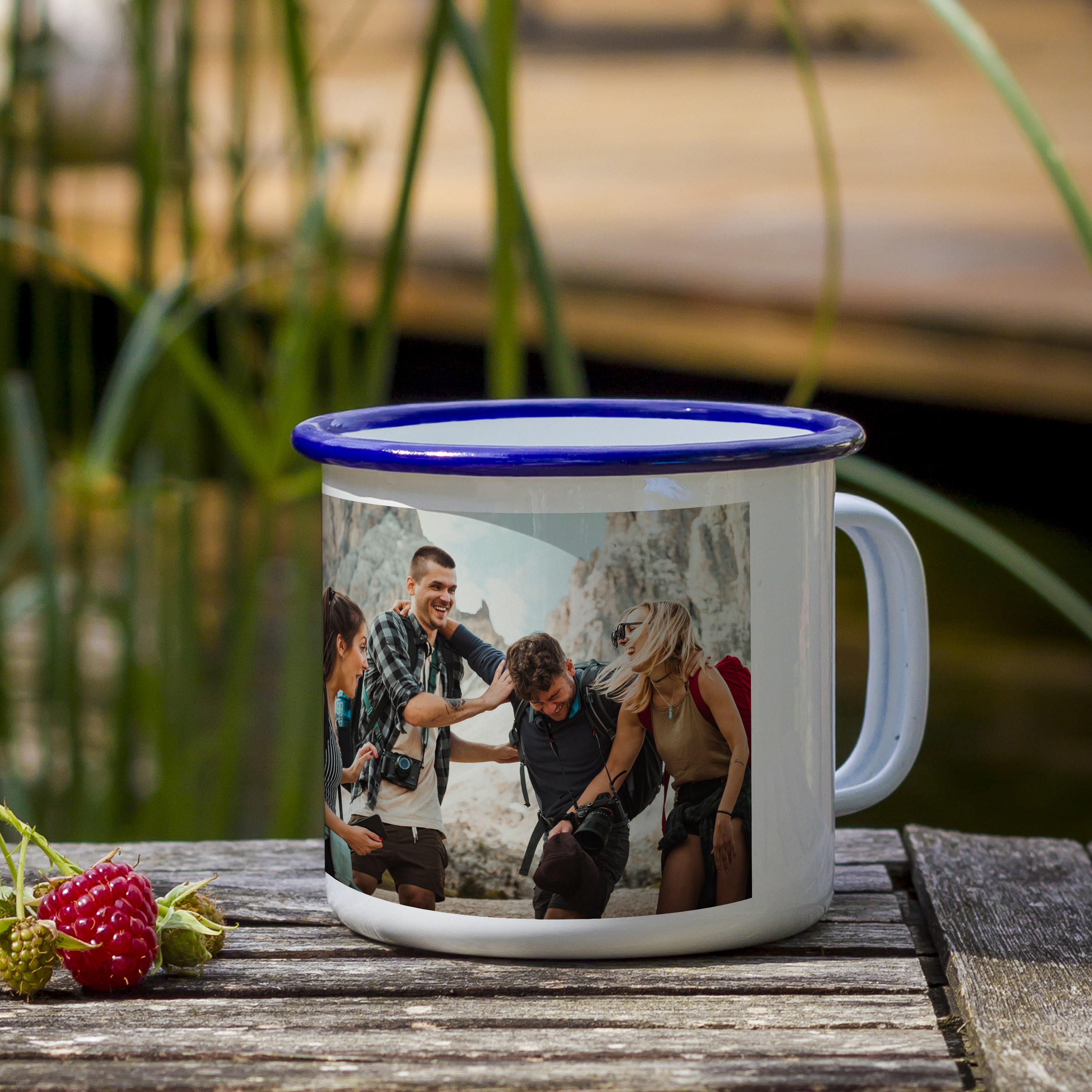 Emaille Tasse 400 ml Standard Blau 5