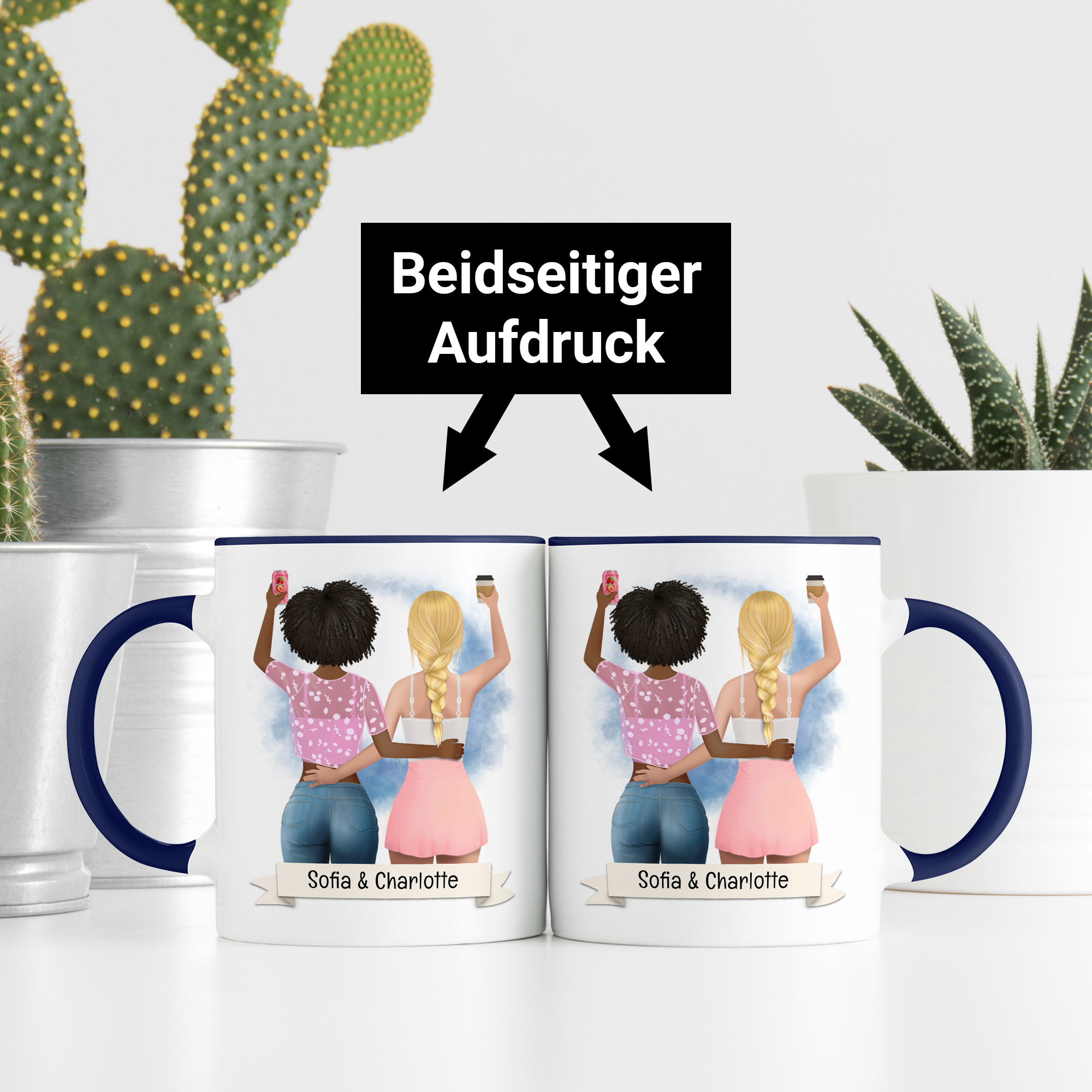 Beste Freundin Tasse Dunkelblau 4
