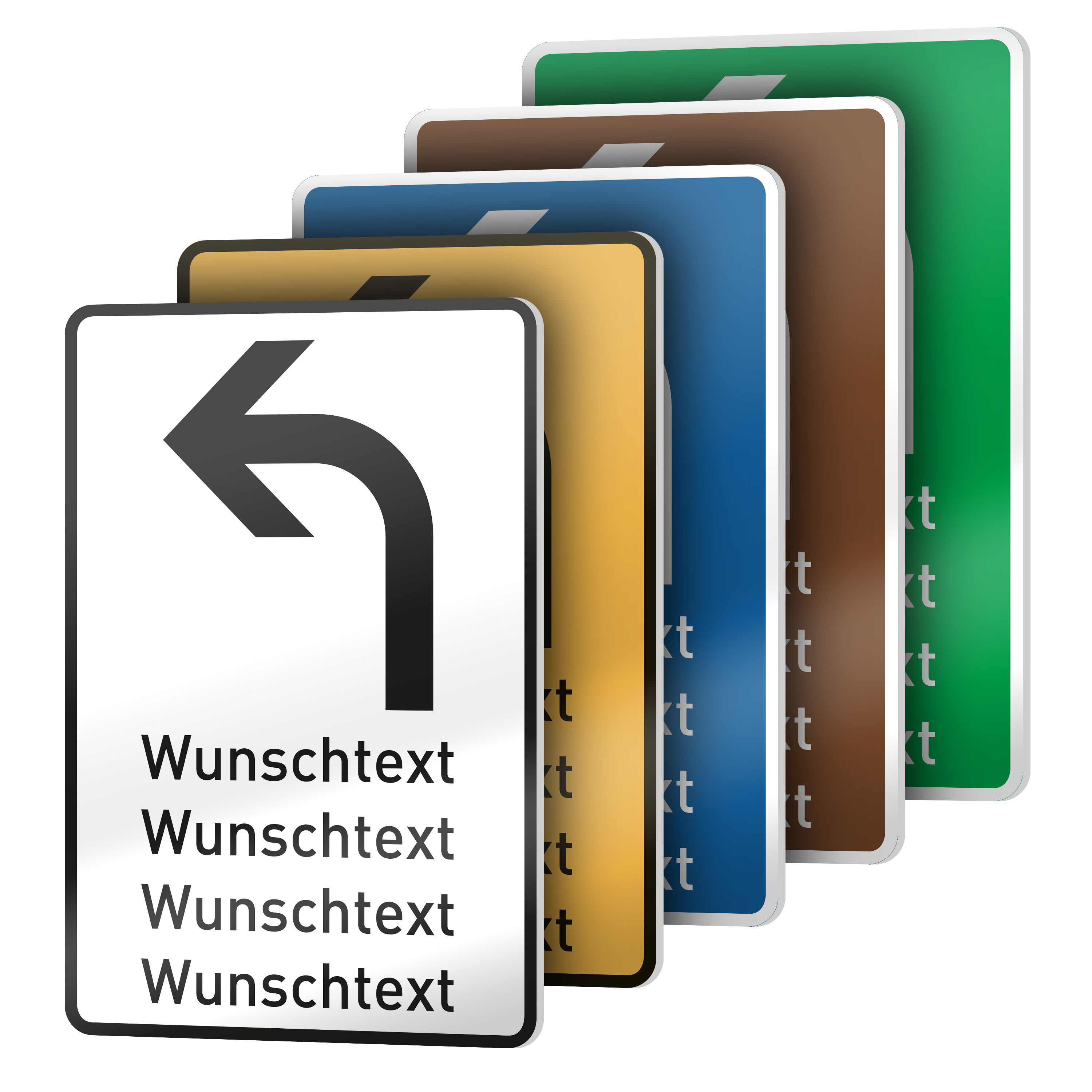 Richtungsschilder 15 cm x 10 cm PVC Hartschaum 5 mm 3