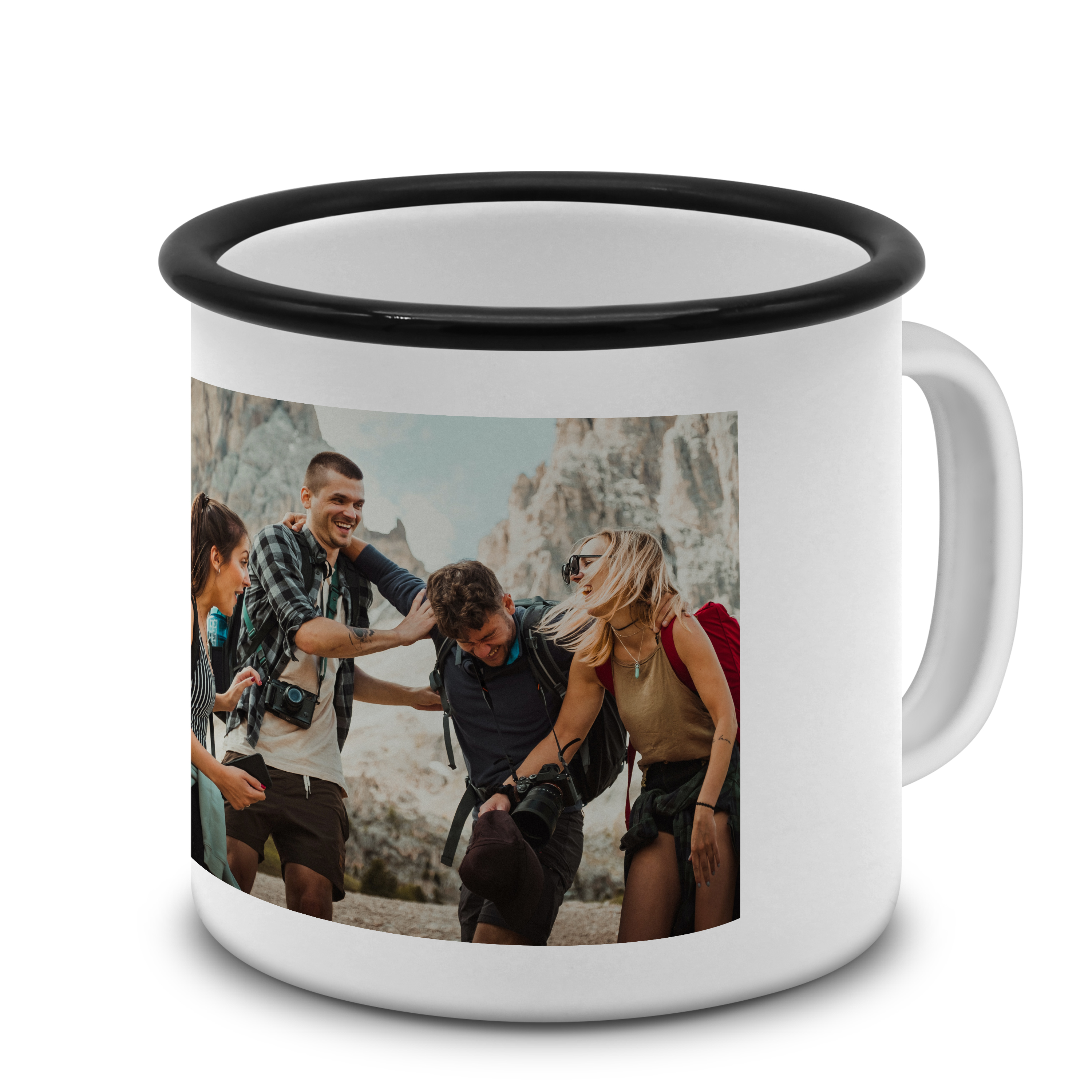 Emaille Tasse 400 ml Standard Schwarz 1