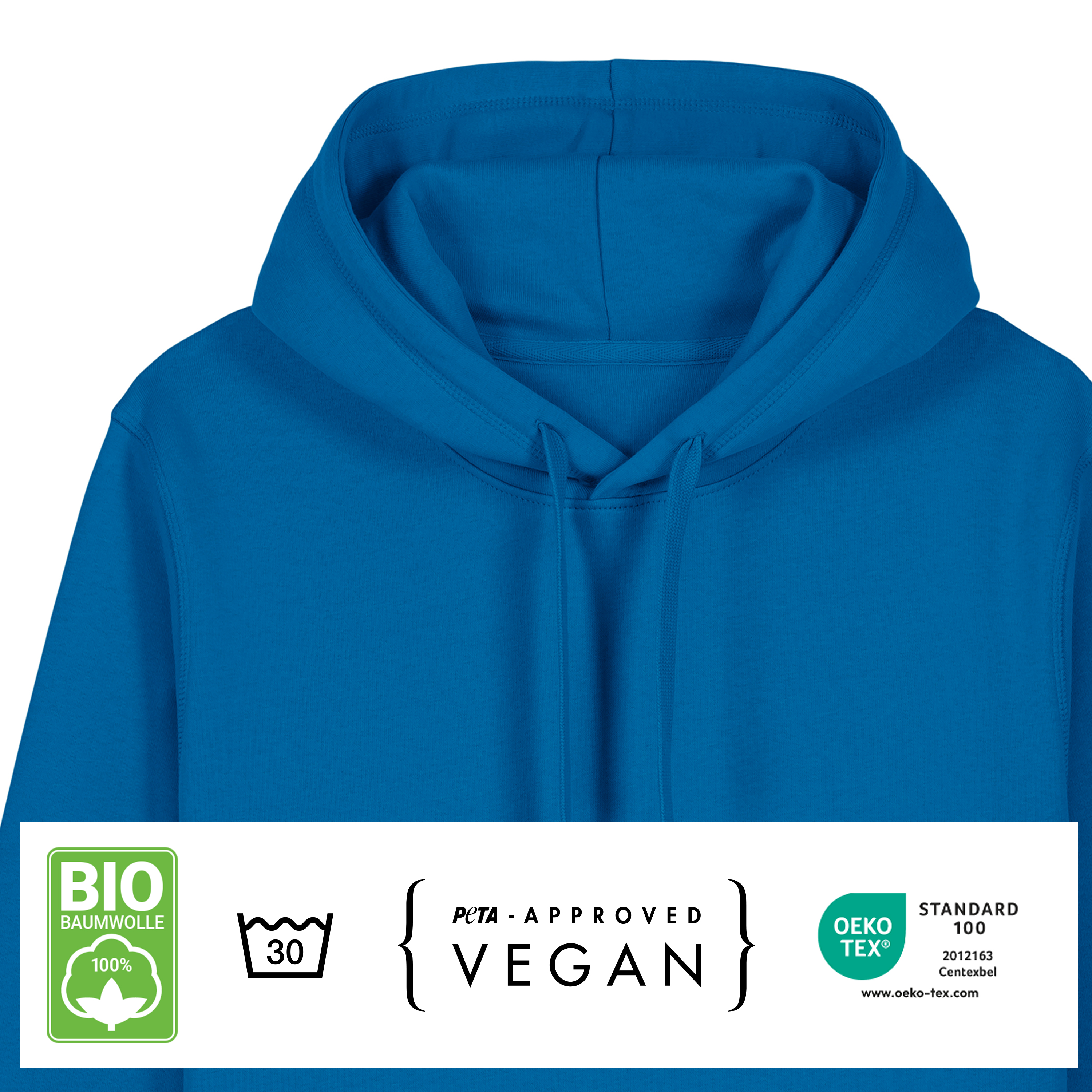 Bio Hoodie „Basic“ M Königsblau 3