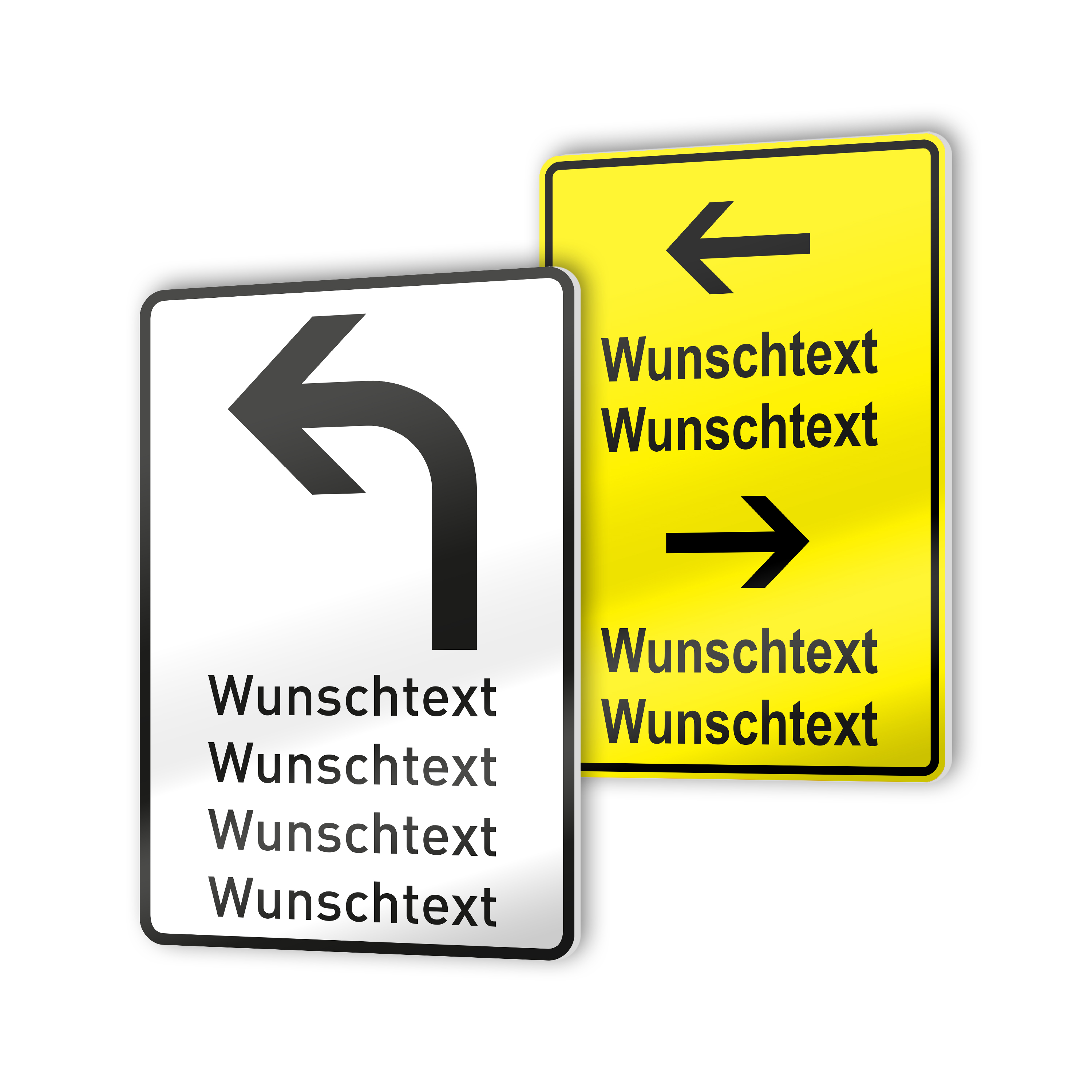 Richtungsschilder 15 cm x 10 cm PVC Hartschaum 5 mm 1