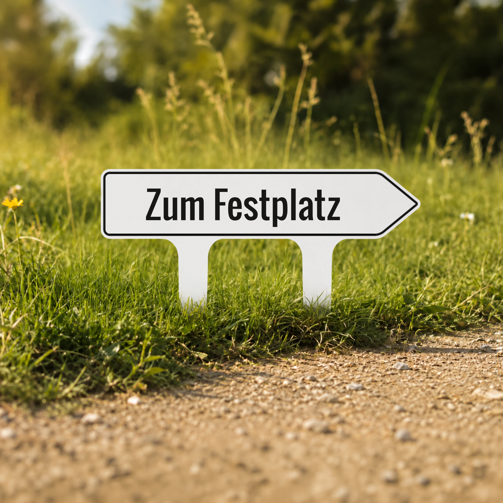 Pfeil-Steckschild Alu-Dibond Weiß 3 mm 30 cm x 20,05 cm 5