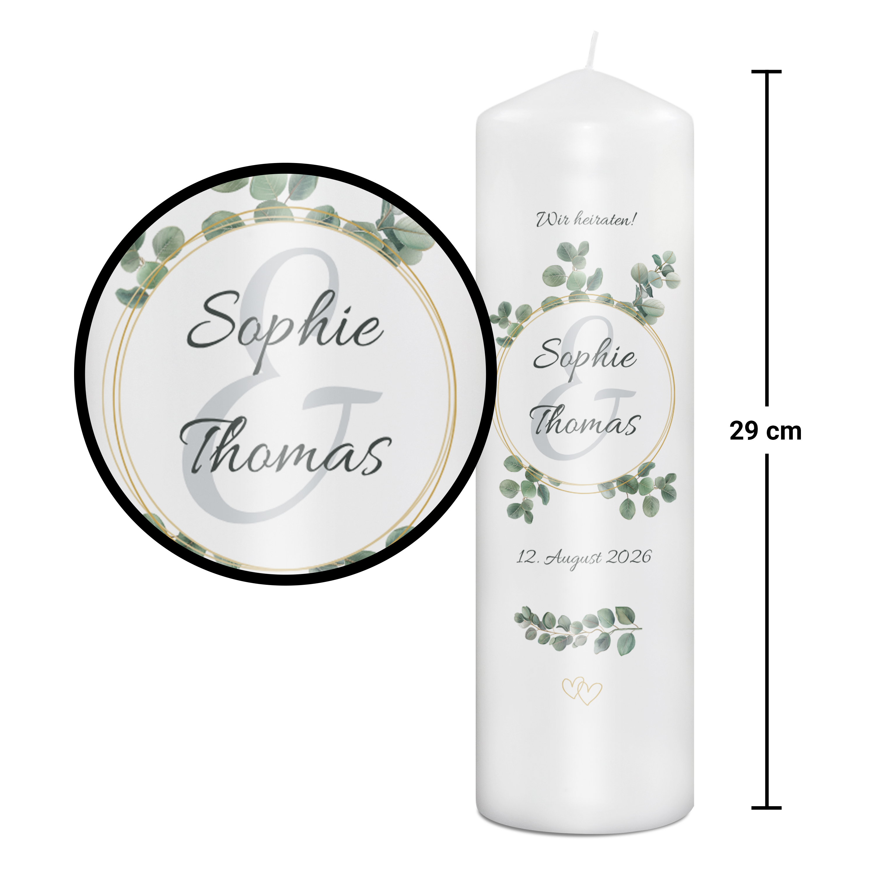 Hochzeitskerze 29 cm 2