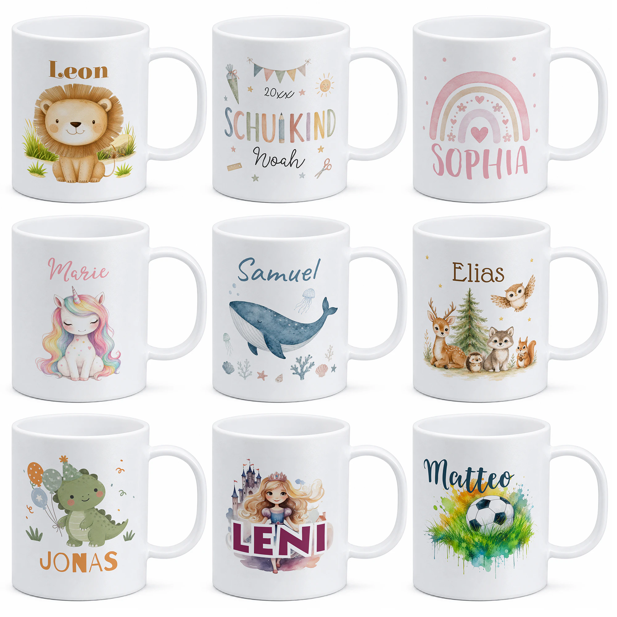 Kindertasse Beidseitig Weiß 2