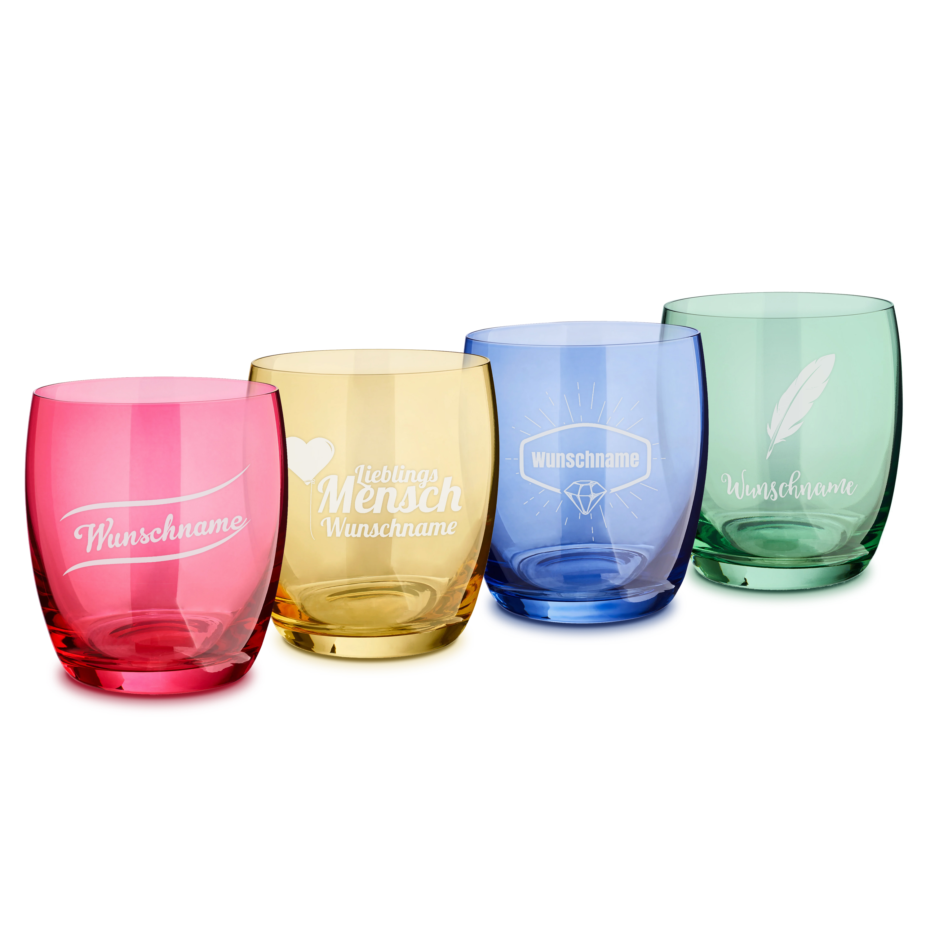 Trinkglas "Farbig" Blau 4