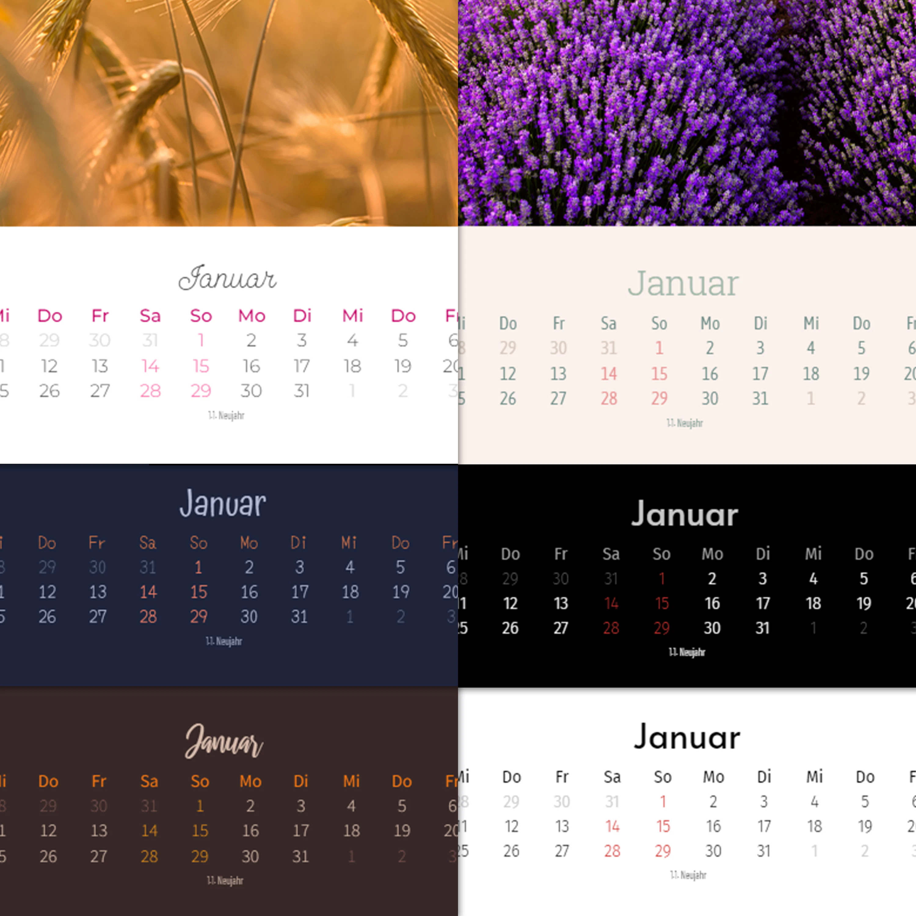 Wandkalender hoch DIN A3 4