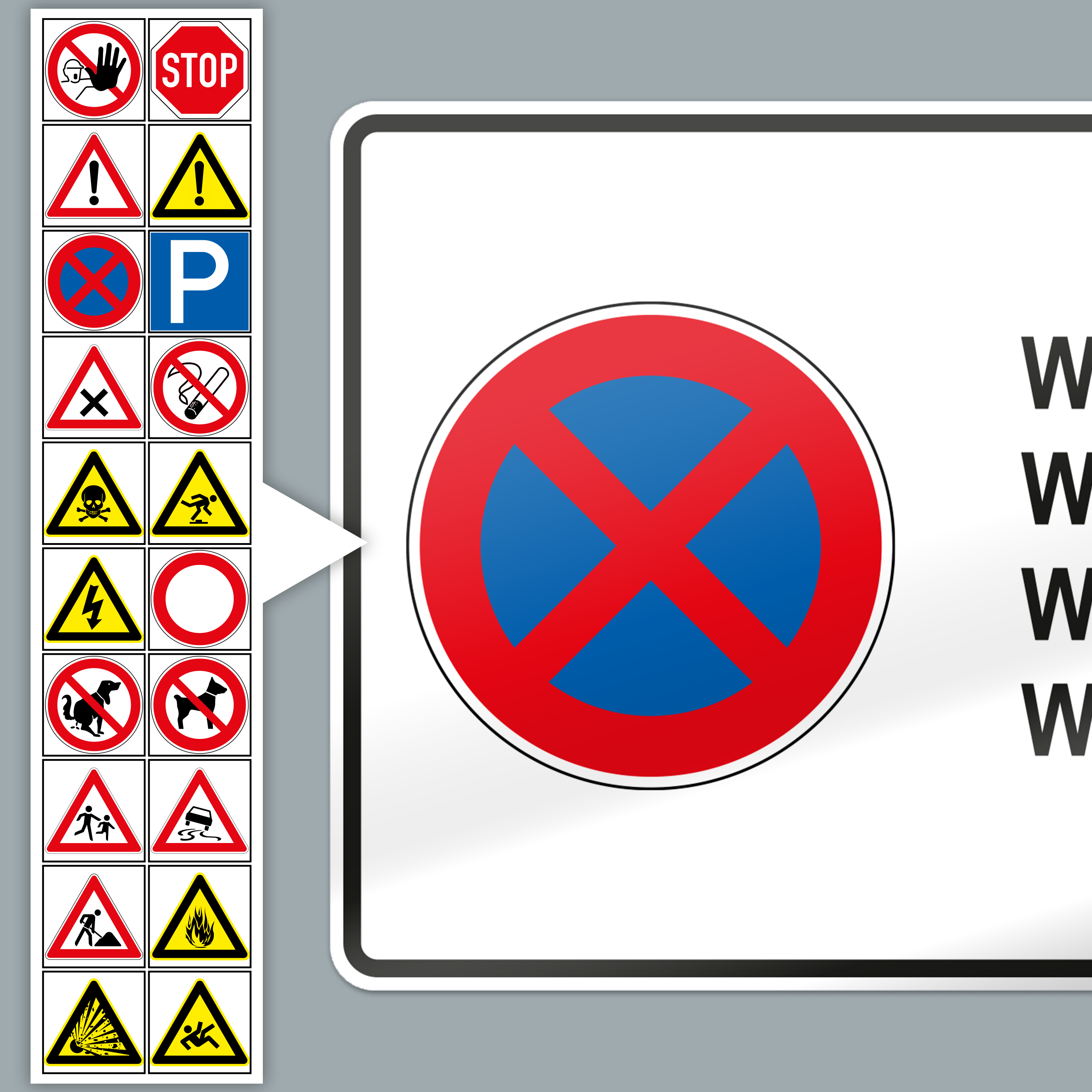 Warnschilder 30 cm x 20 cm Blechschild 3