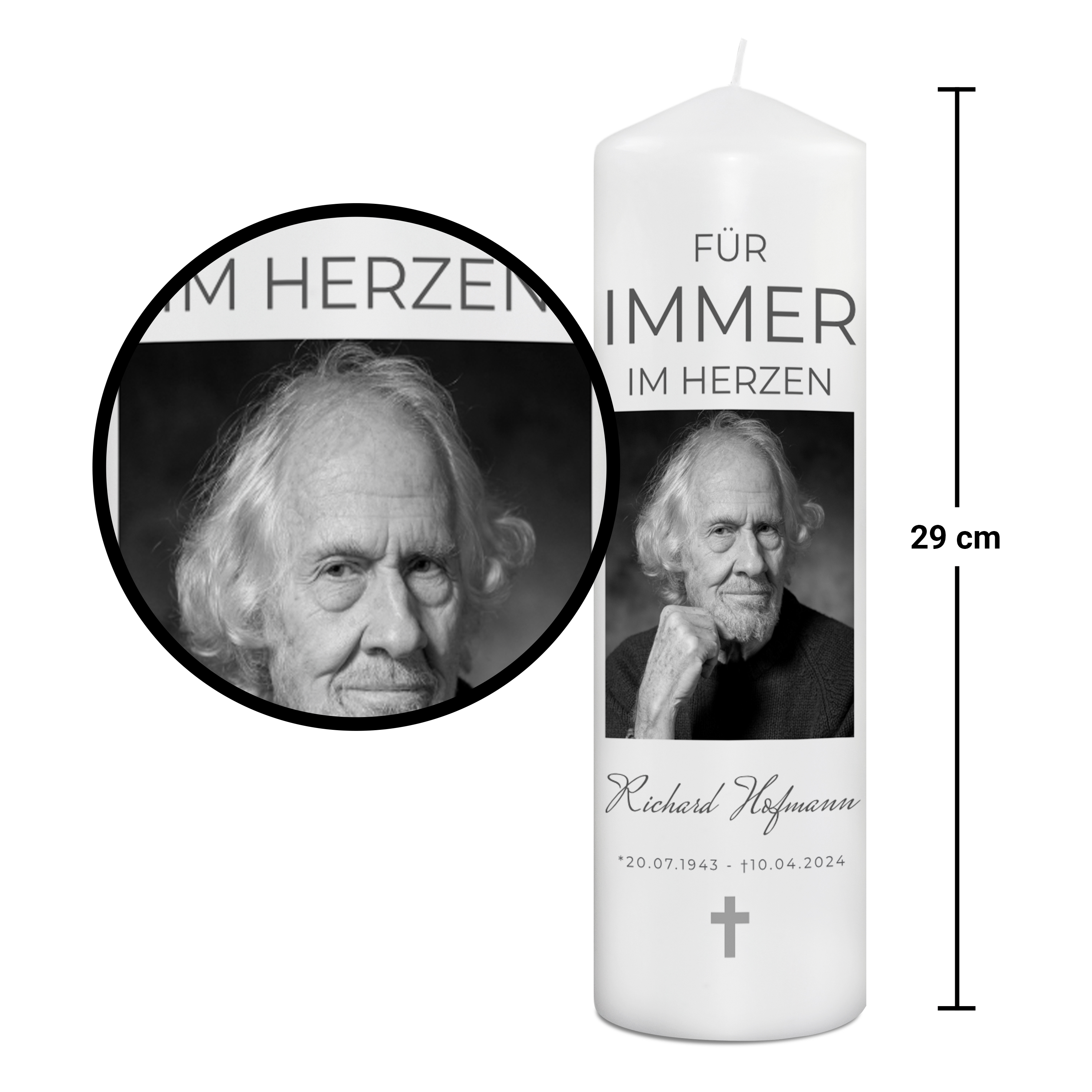 Trauerkerze 29 cm 2