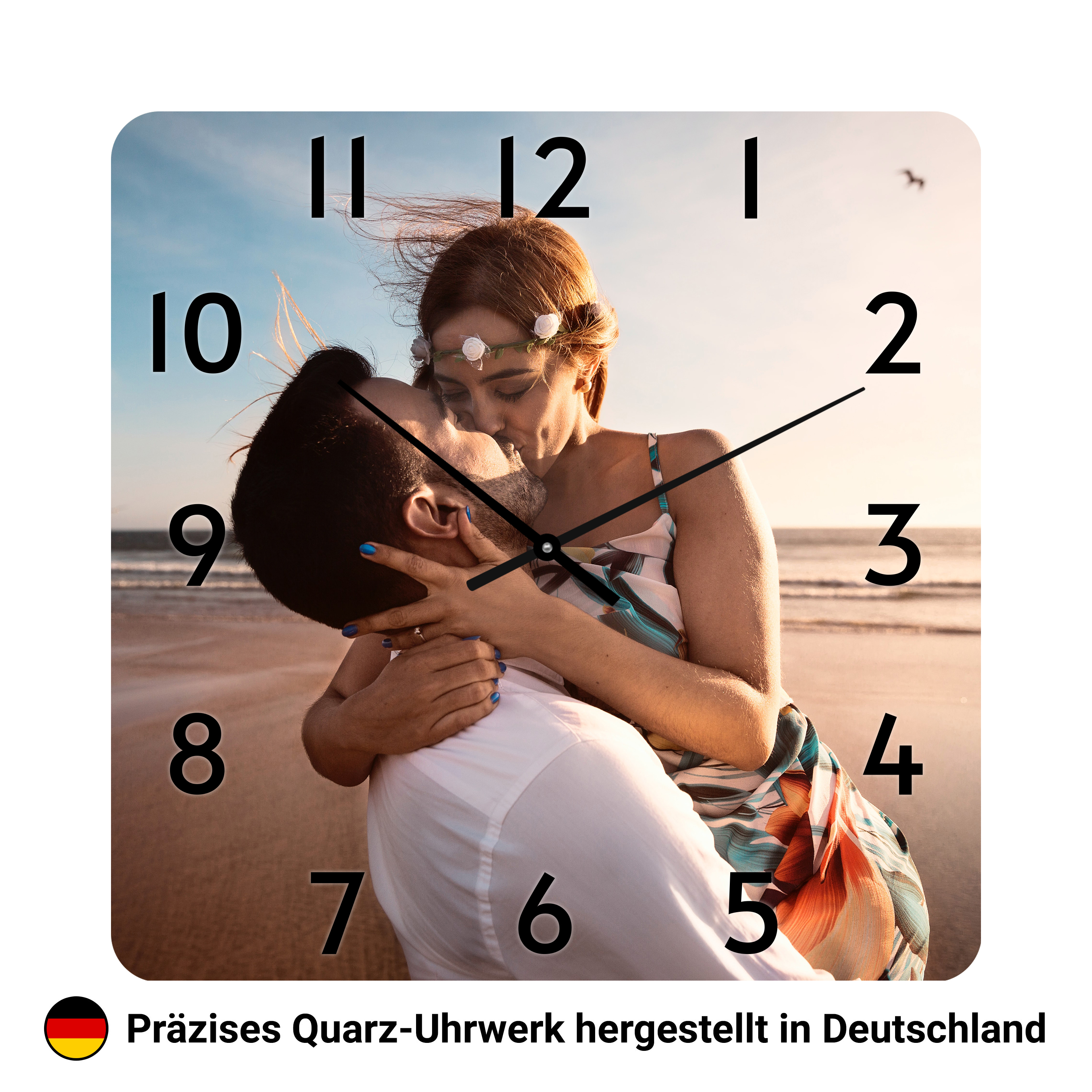 Wanduhr eckig klein (26 cm) PVC Hartschaum 1