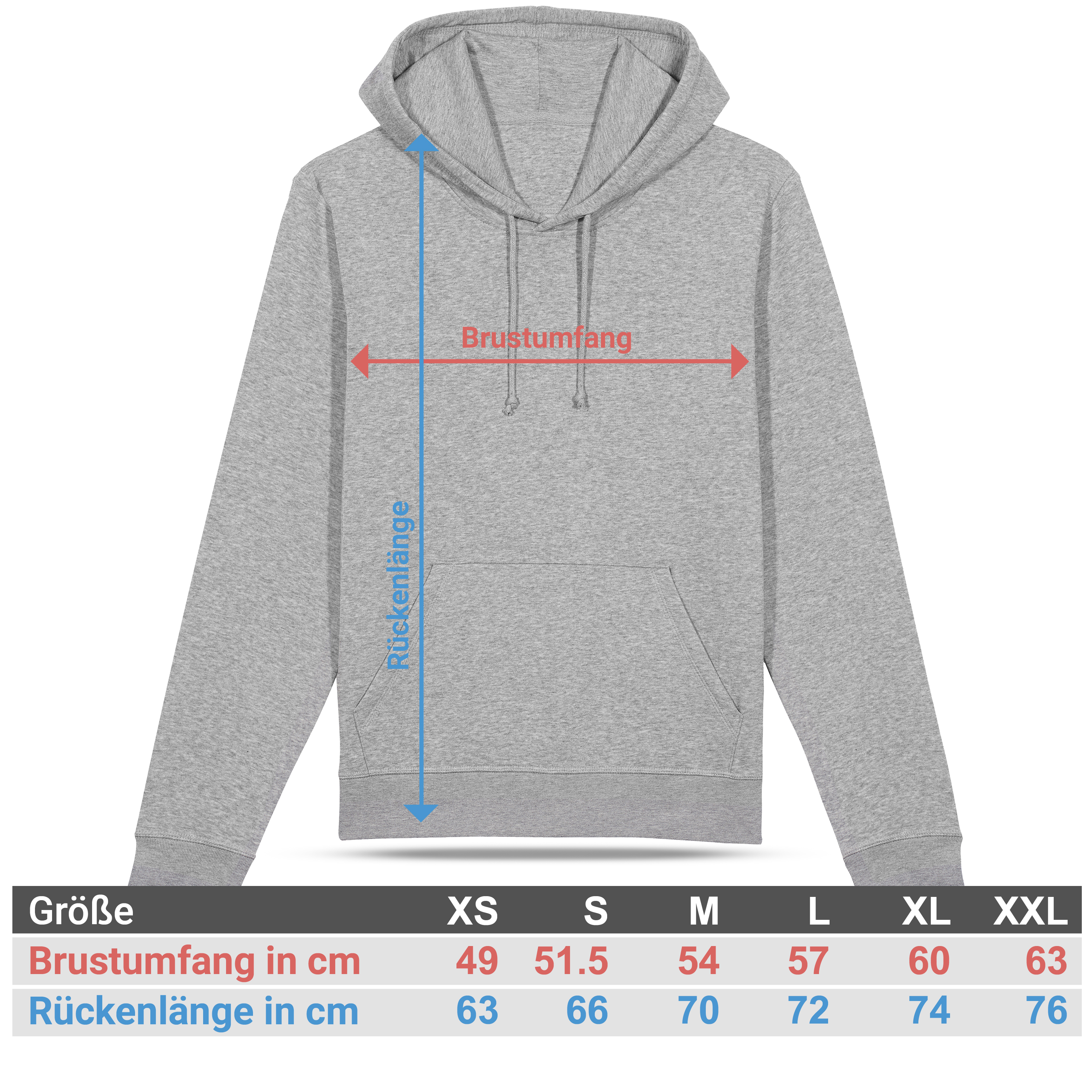 Bio Hoodie „Basic“ M Grau meliert 4