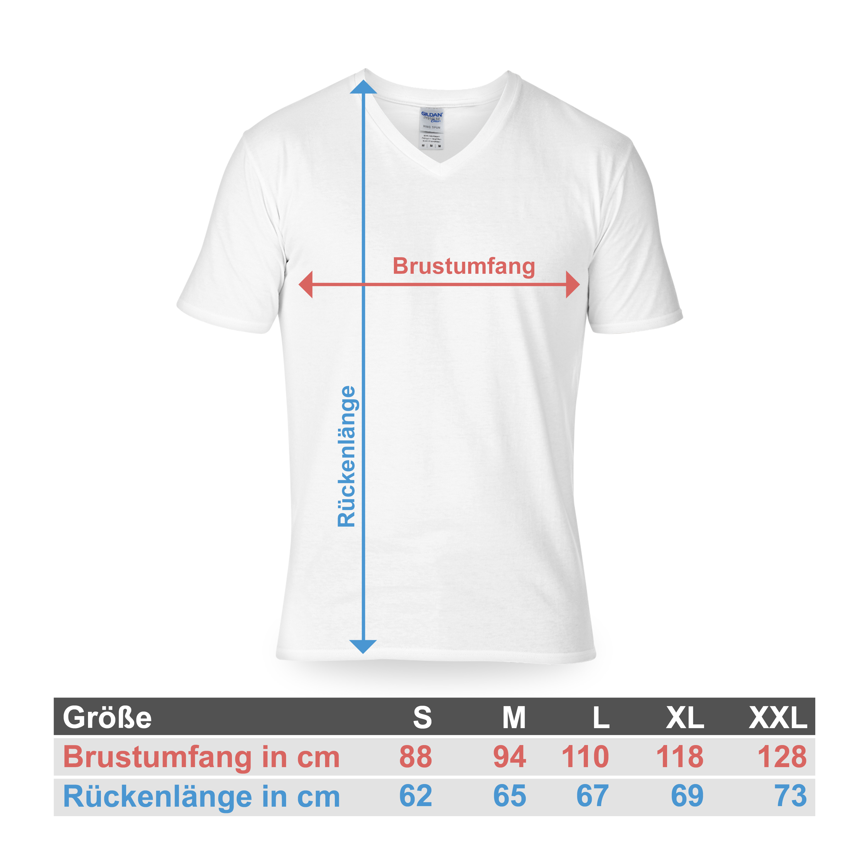 T-Shirt V-Ausschnitt Weiß 3