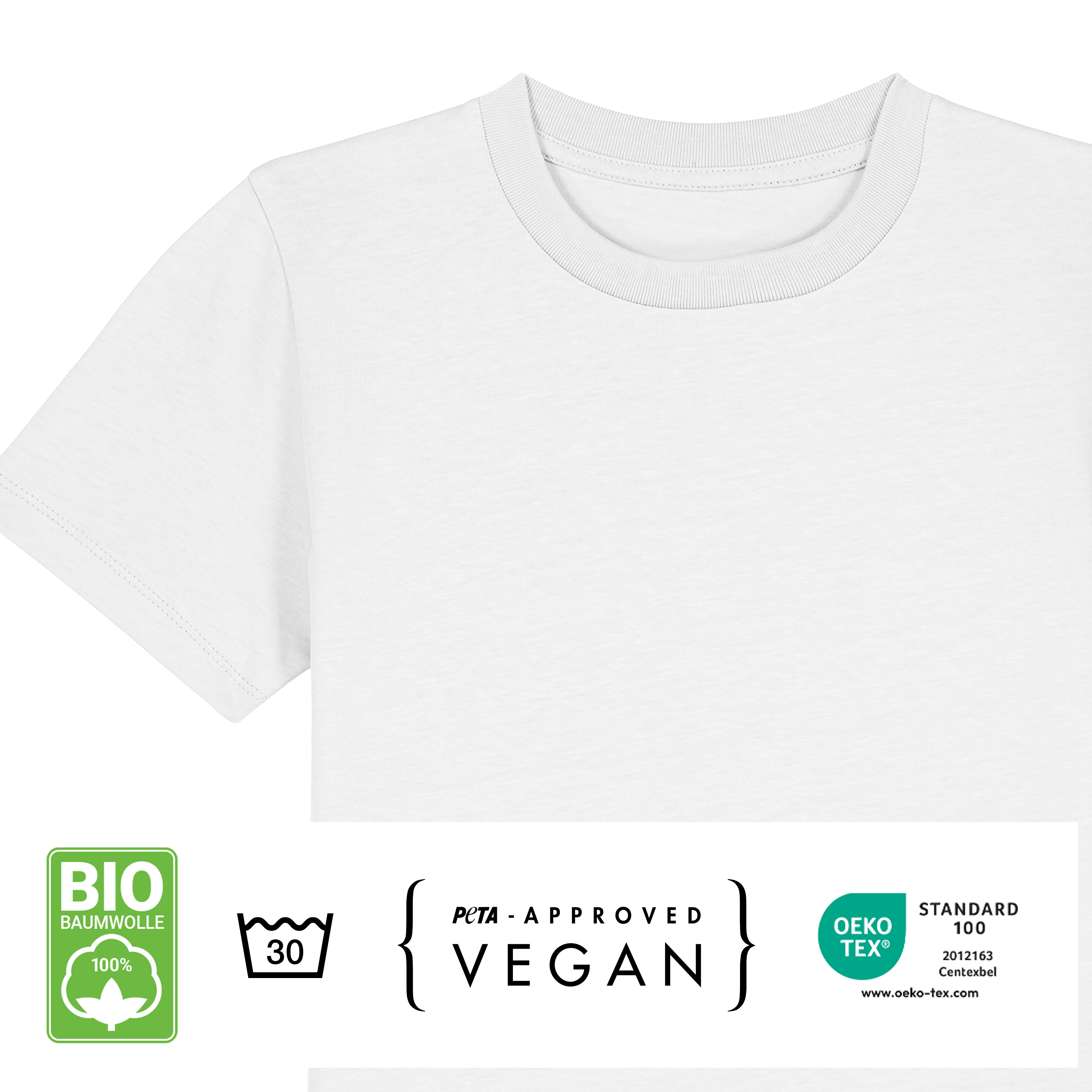 Kinder Bio T-Shirt 98/104 (3-4) Weiß 3