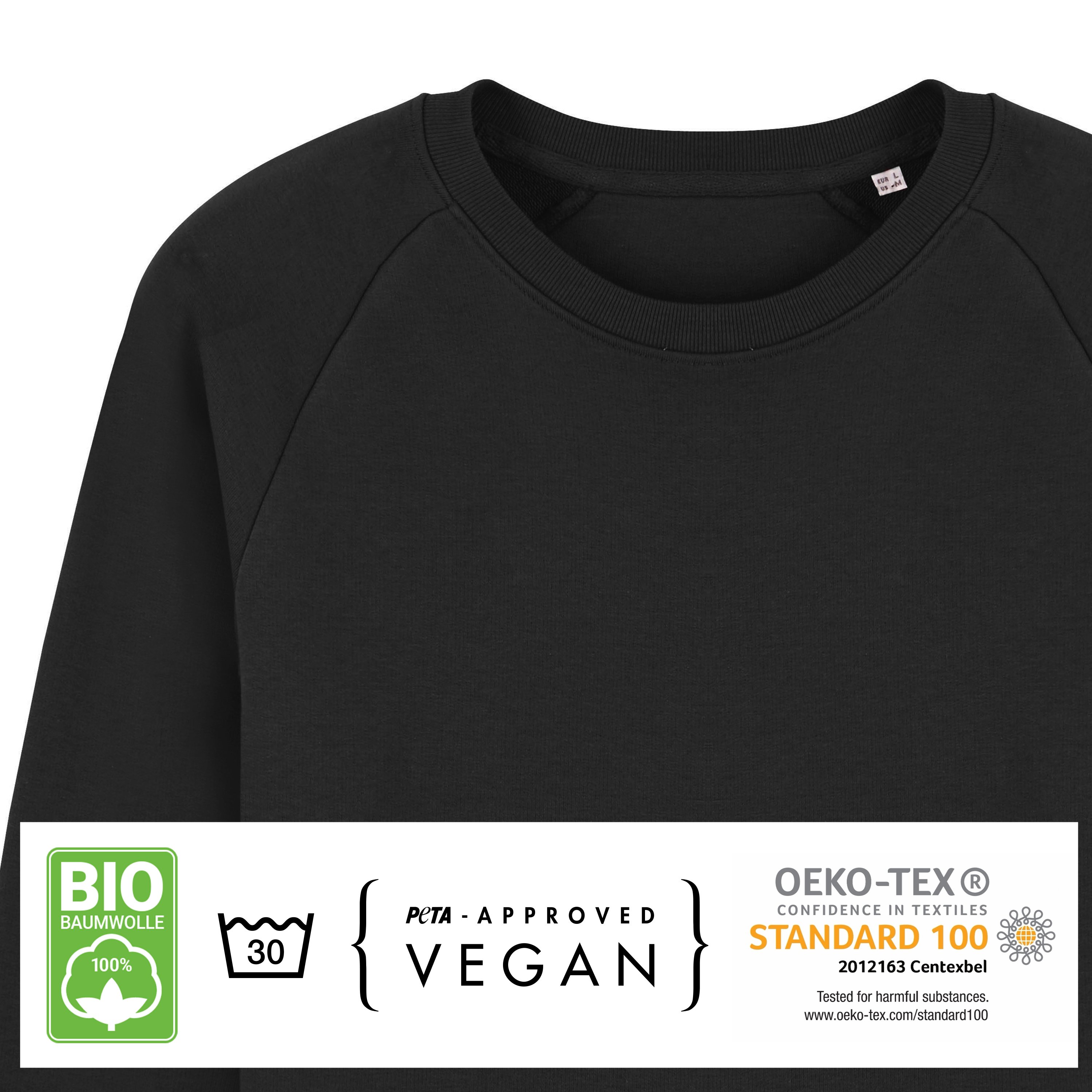 Bio Sweatshirt M Schwarz 3