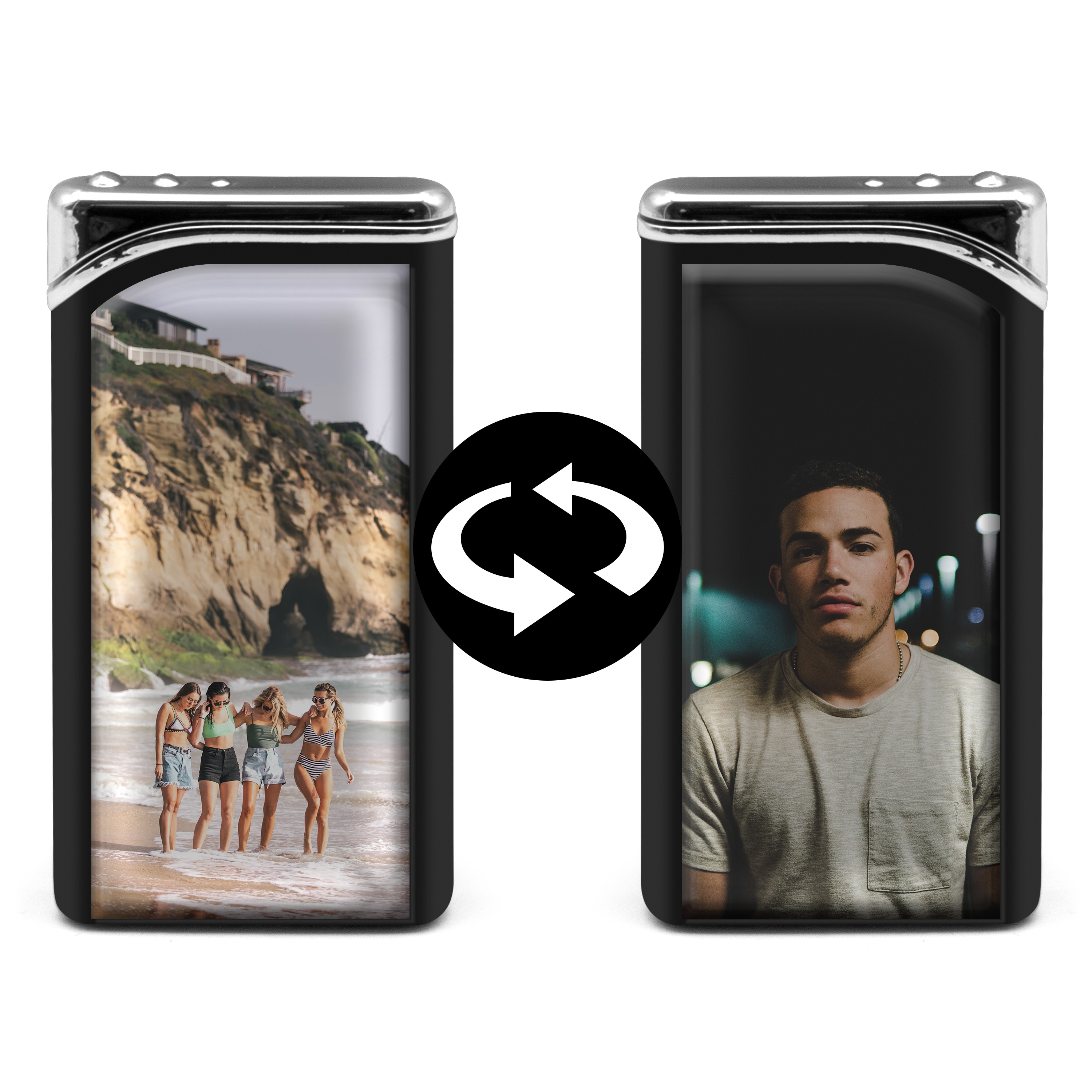 Metall-Feuerzeug Schwarz 2