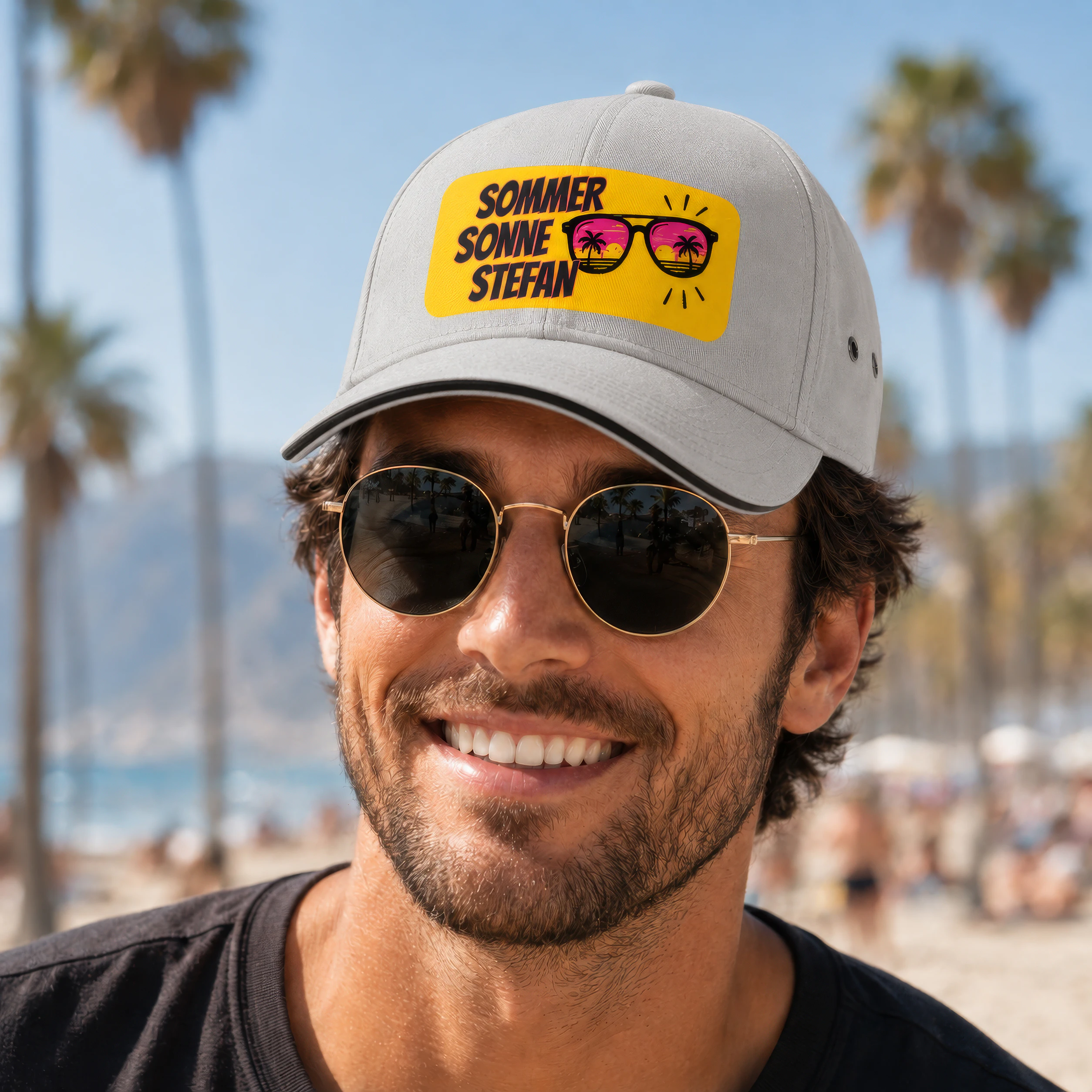 Basecap Grau / Navy 6
