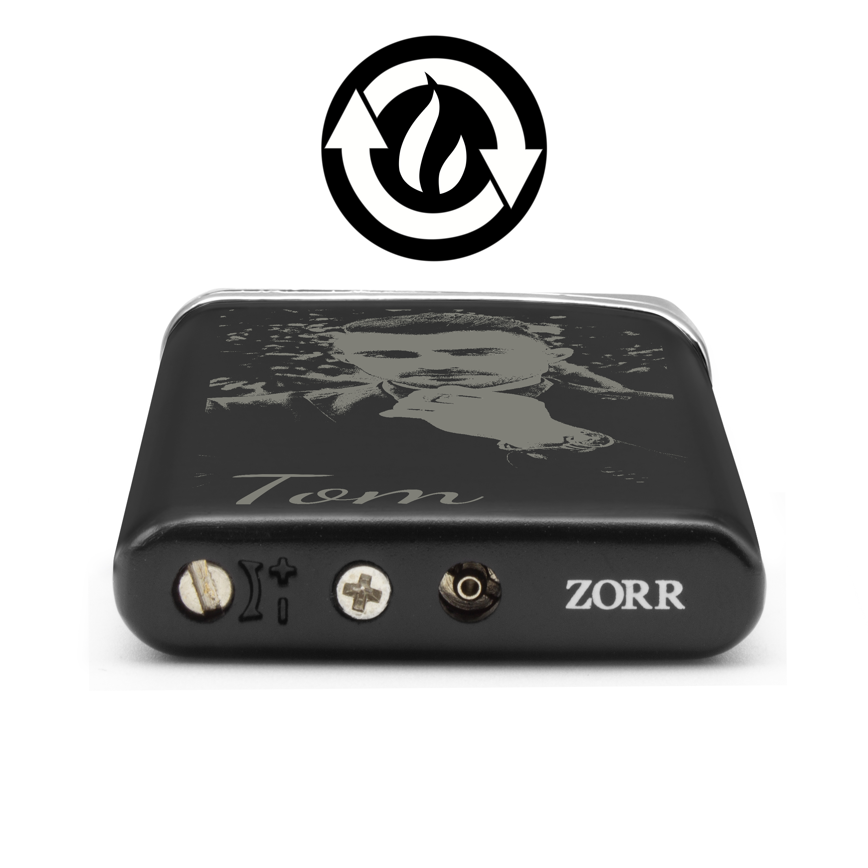 Metall-Feuerzeug Gravur Schwarz 4