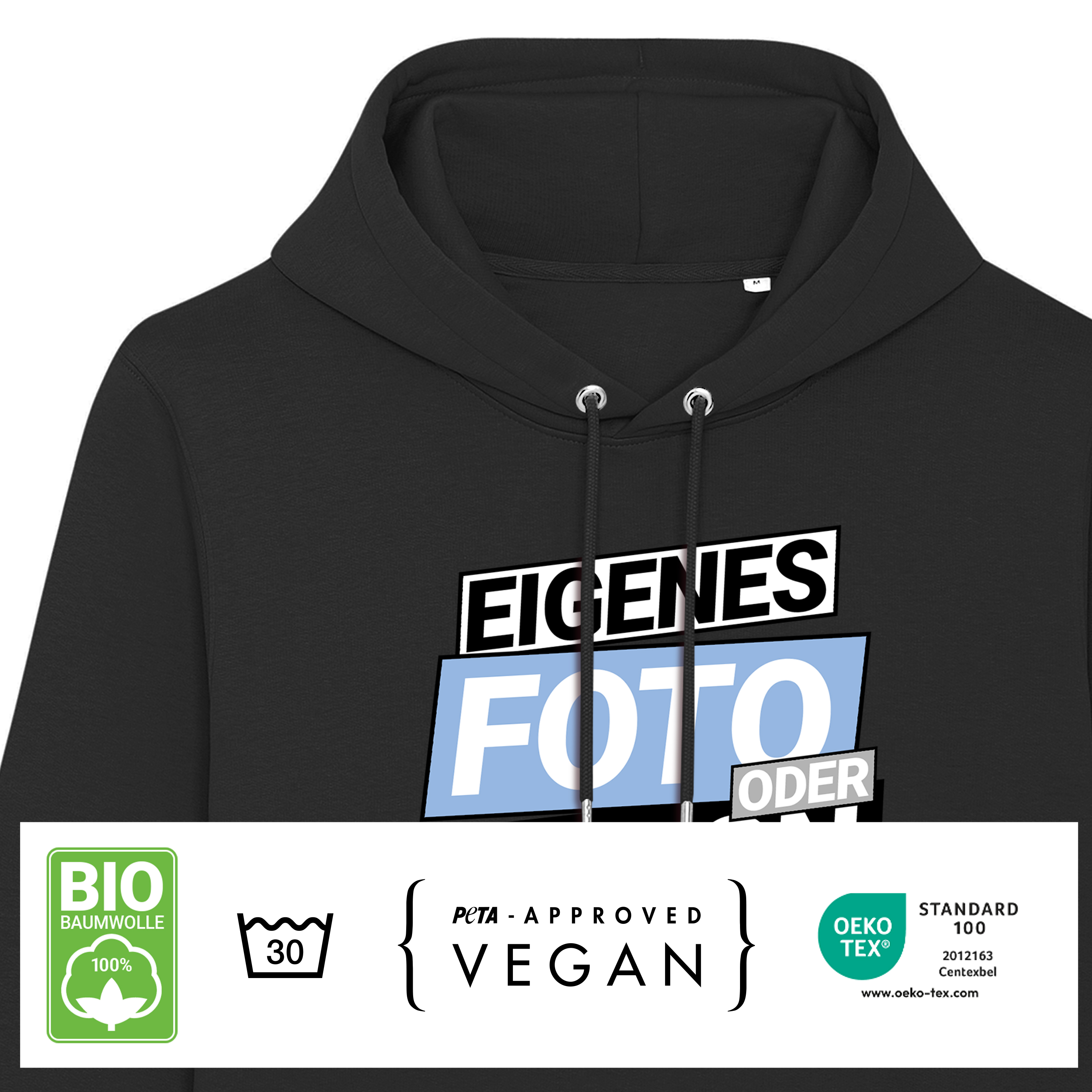 Bio Hoodie „Premium“ Schwarz 3