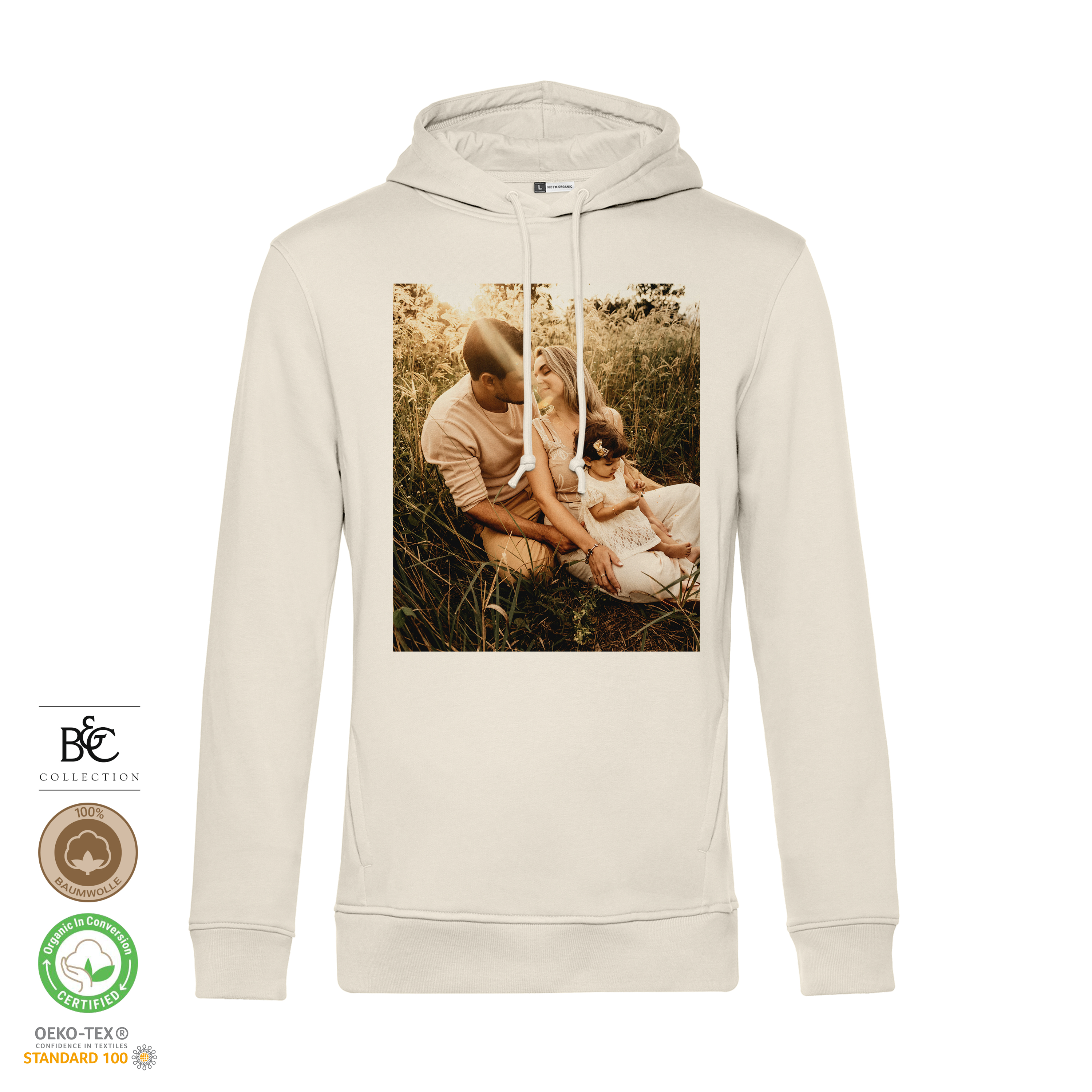 Bio Hoodie S Creme Weiß 1