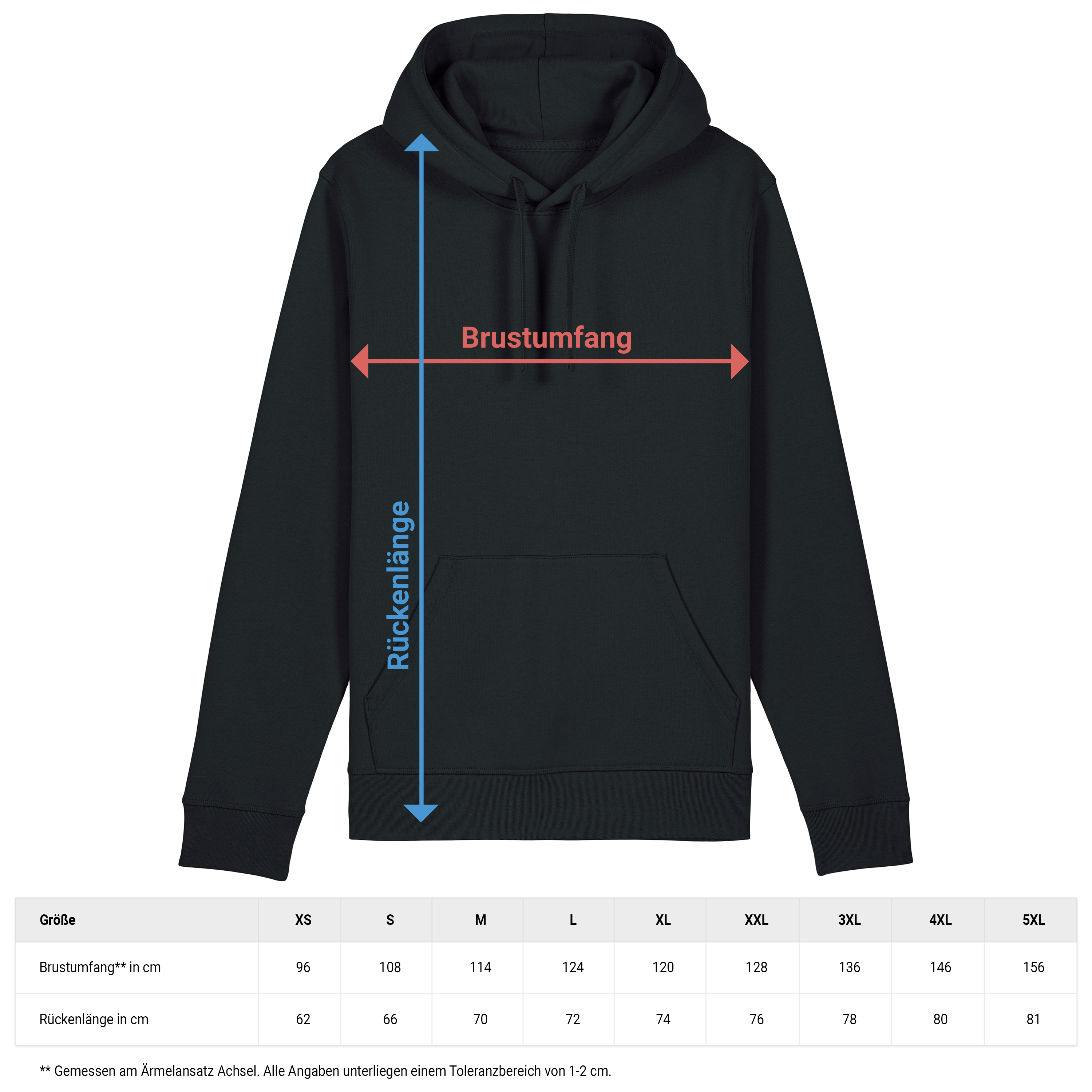 Bio Hoodie „Basic“ M Schwarz 4