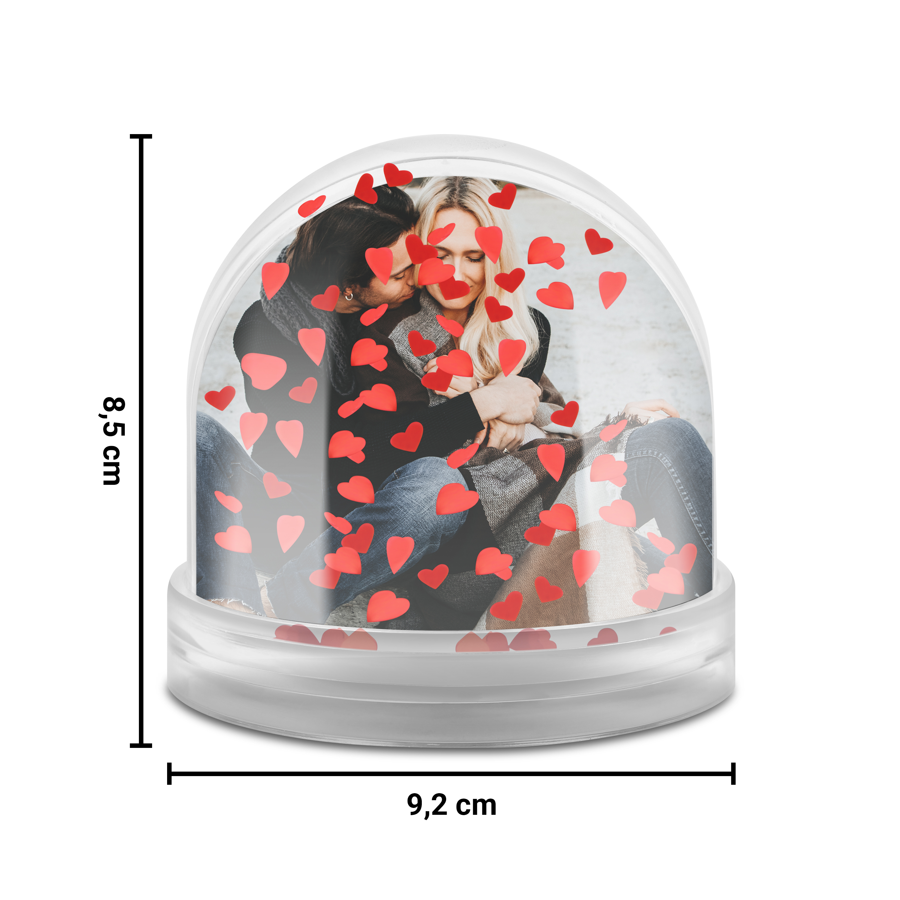 Schneekugel Herzen 3