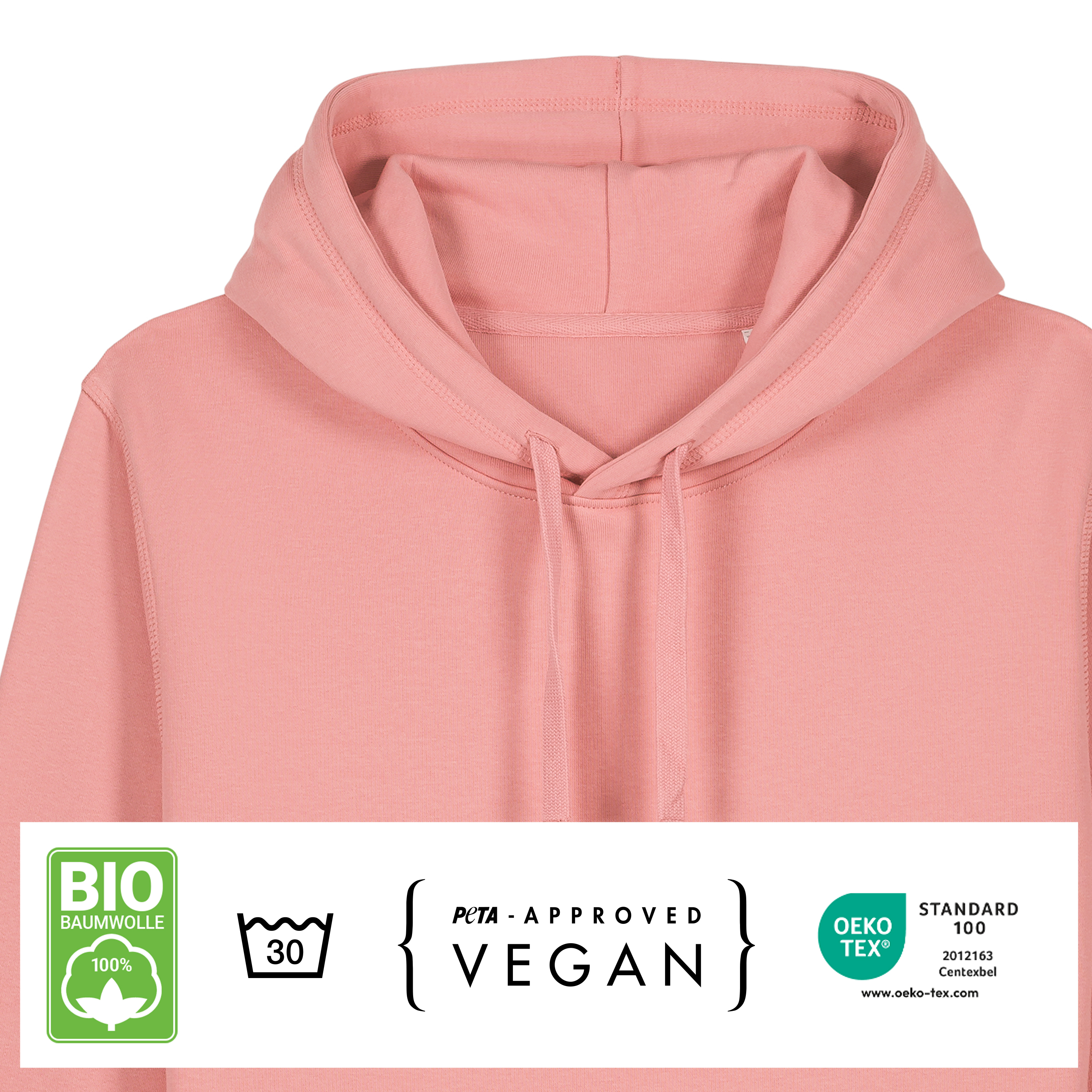 Bio Hoodie „Basic“ M Rosa 3