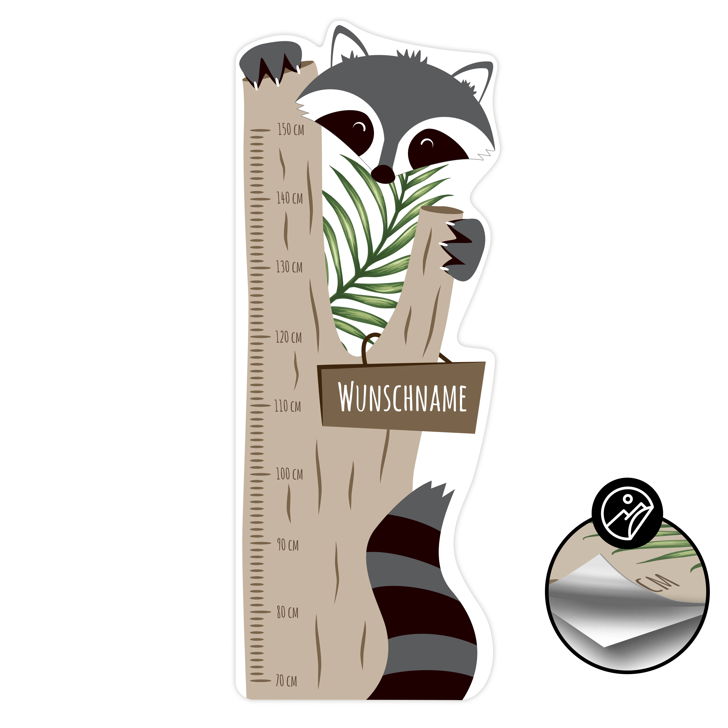 Kindermesslatte 40 cm Wandtattoo-Folie 1