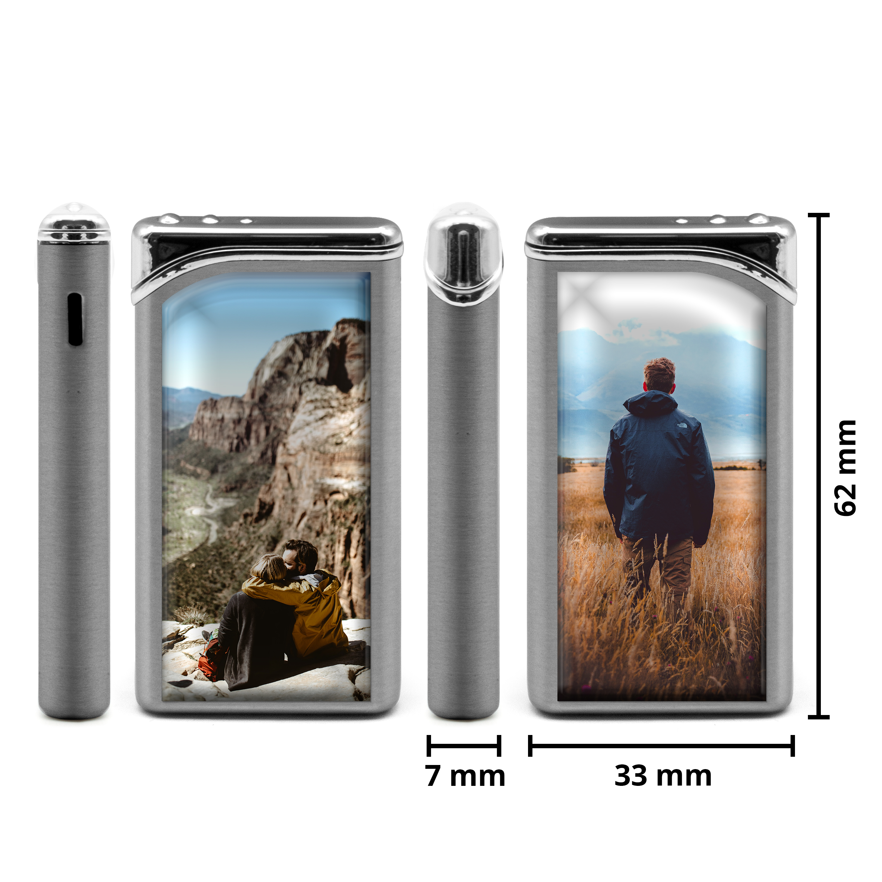 Metall-Feuerzeug Silber 3