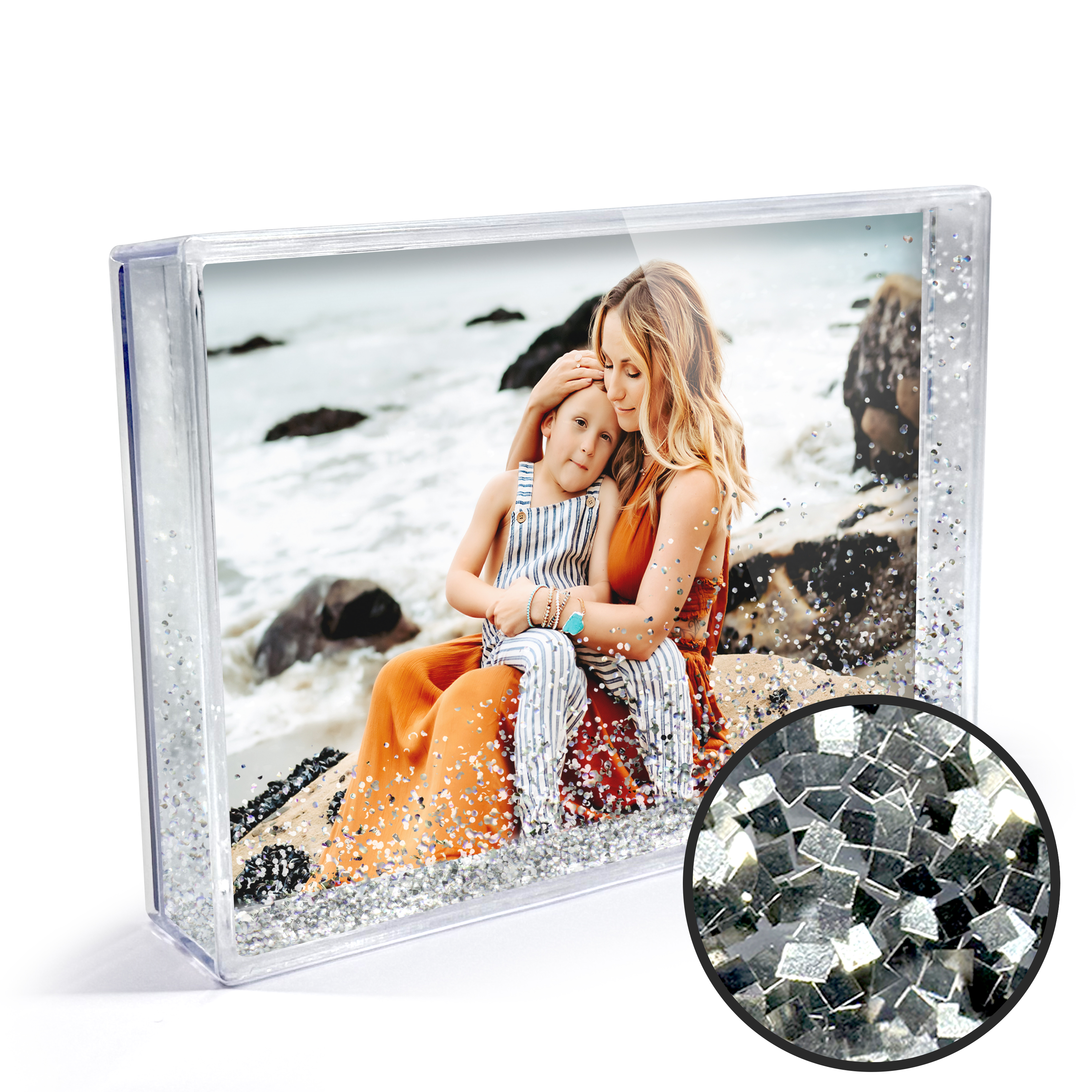 Schüttelrahmen Silber Glitzer 1