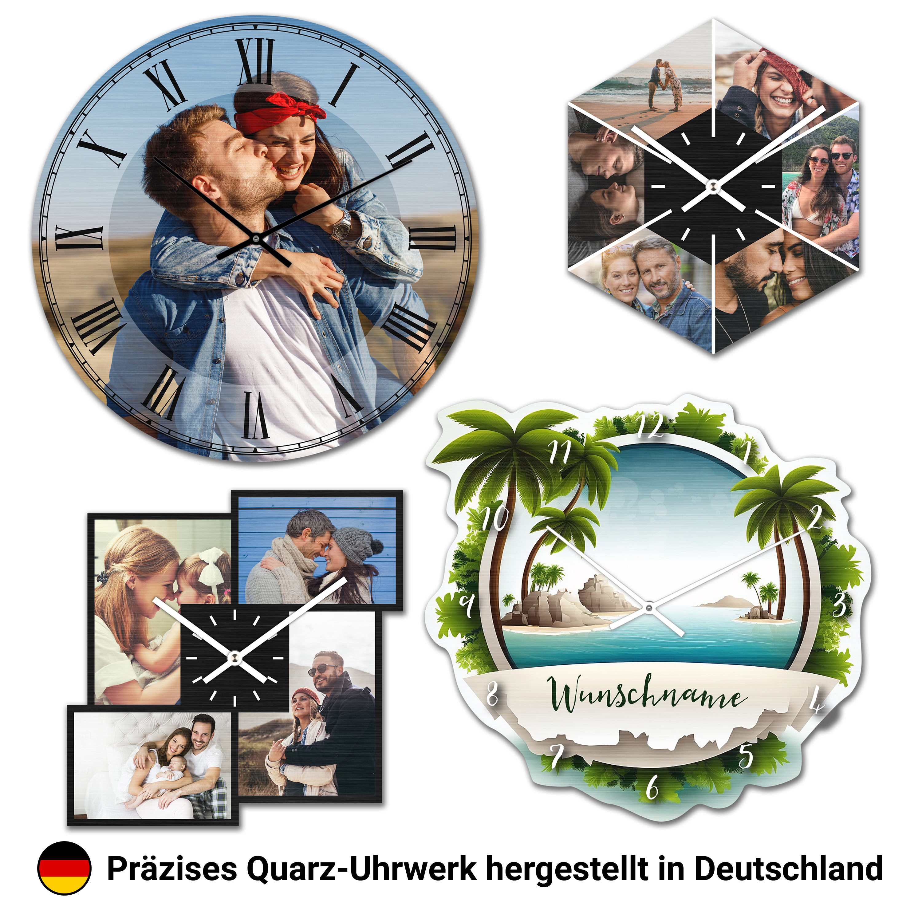 Wanduhr kreativ klein (26 cm) Holz 1