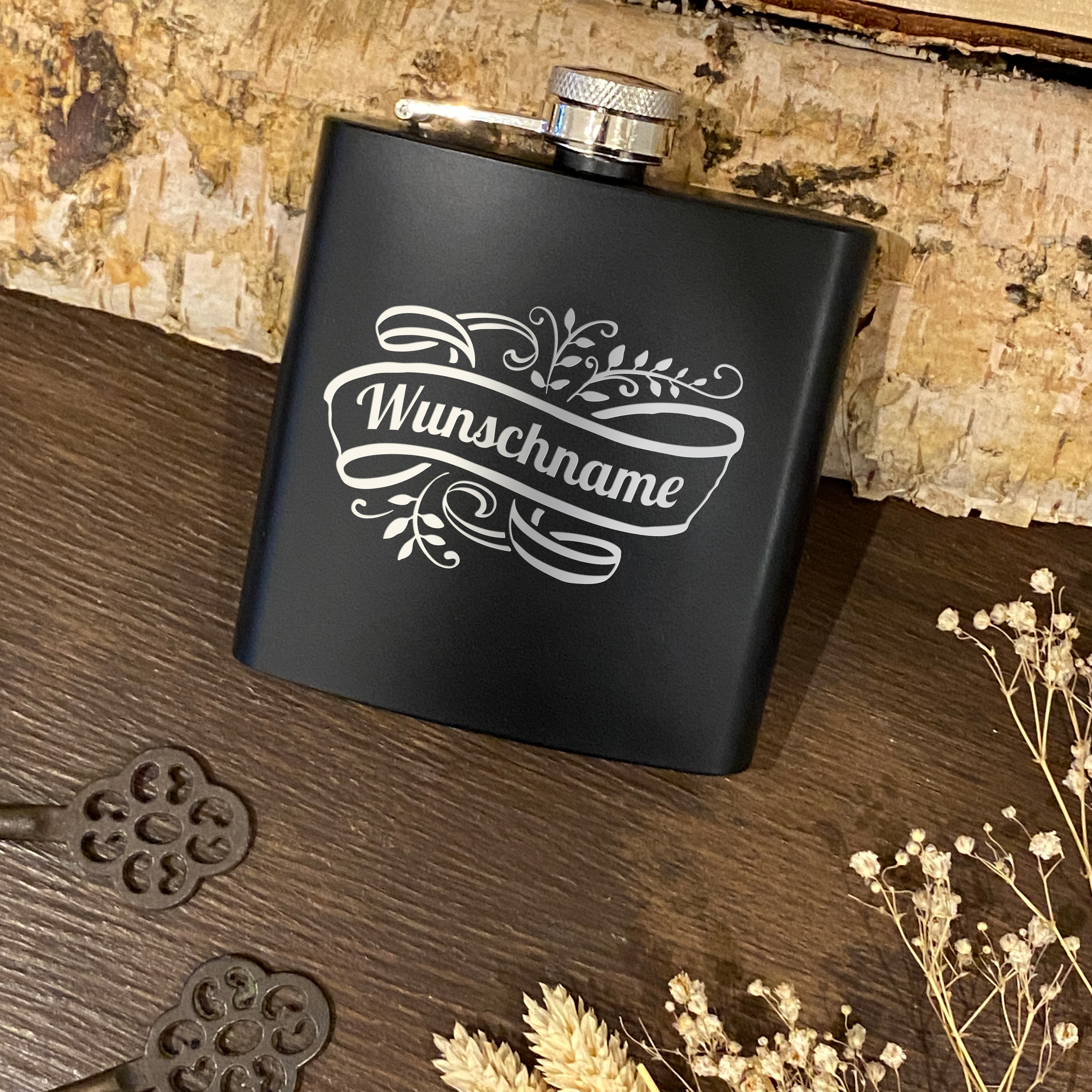 Flachmann Metall-Schwarz 5