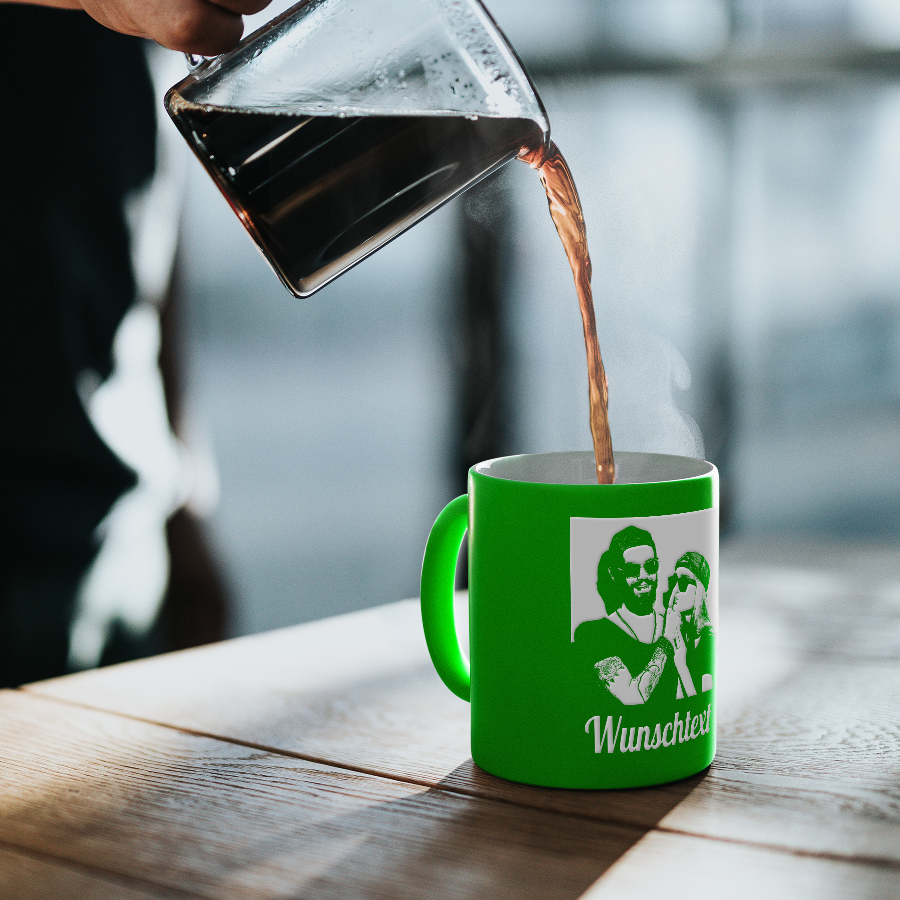 Neon-Tasse - Gravur Neon Grün 5