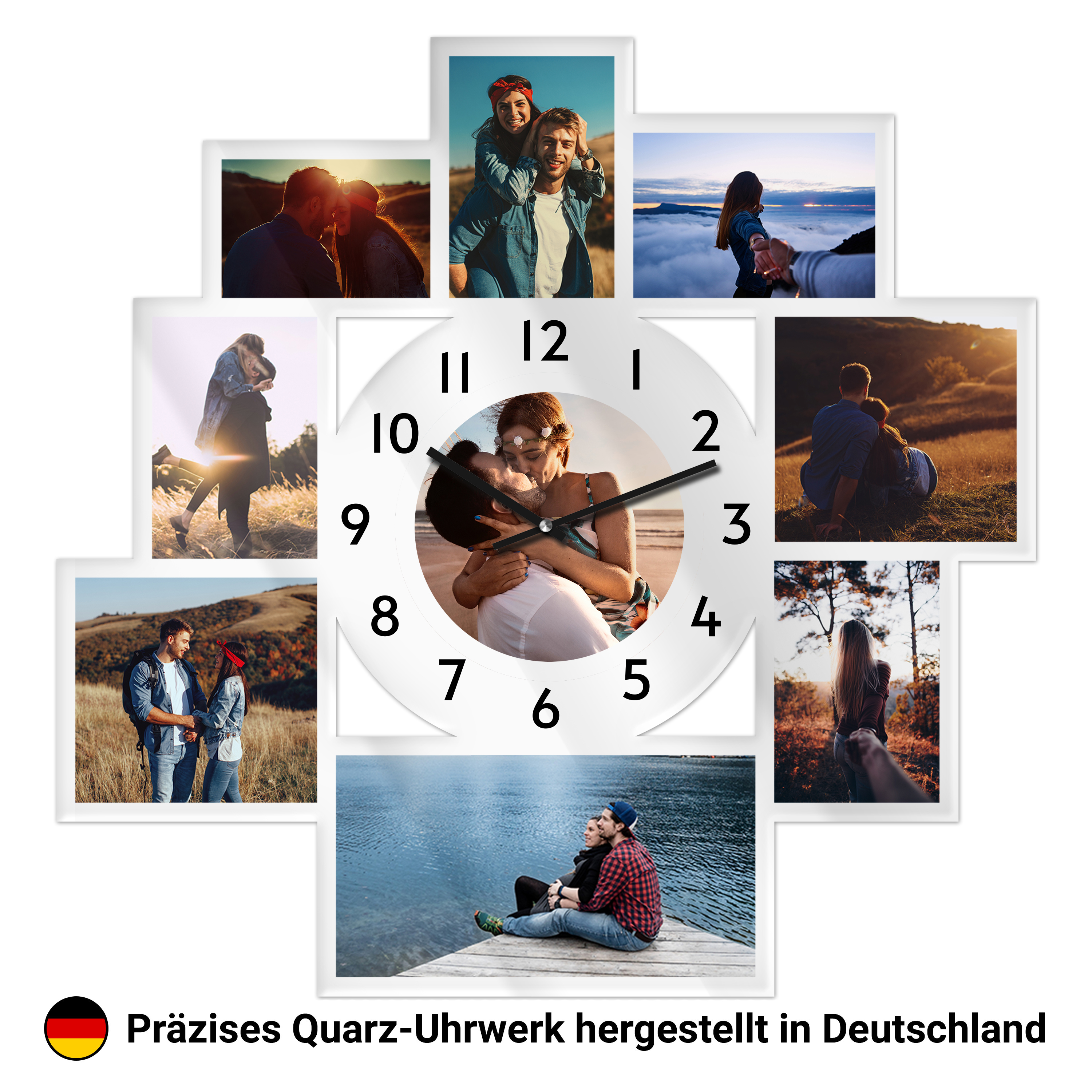 Mehrbild-Fotouhr "Wanduhr" klein (26 cm x 25,5 cm) Acrylglas 1