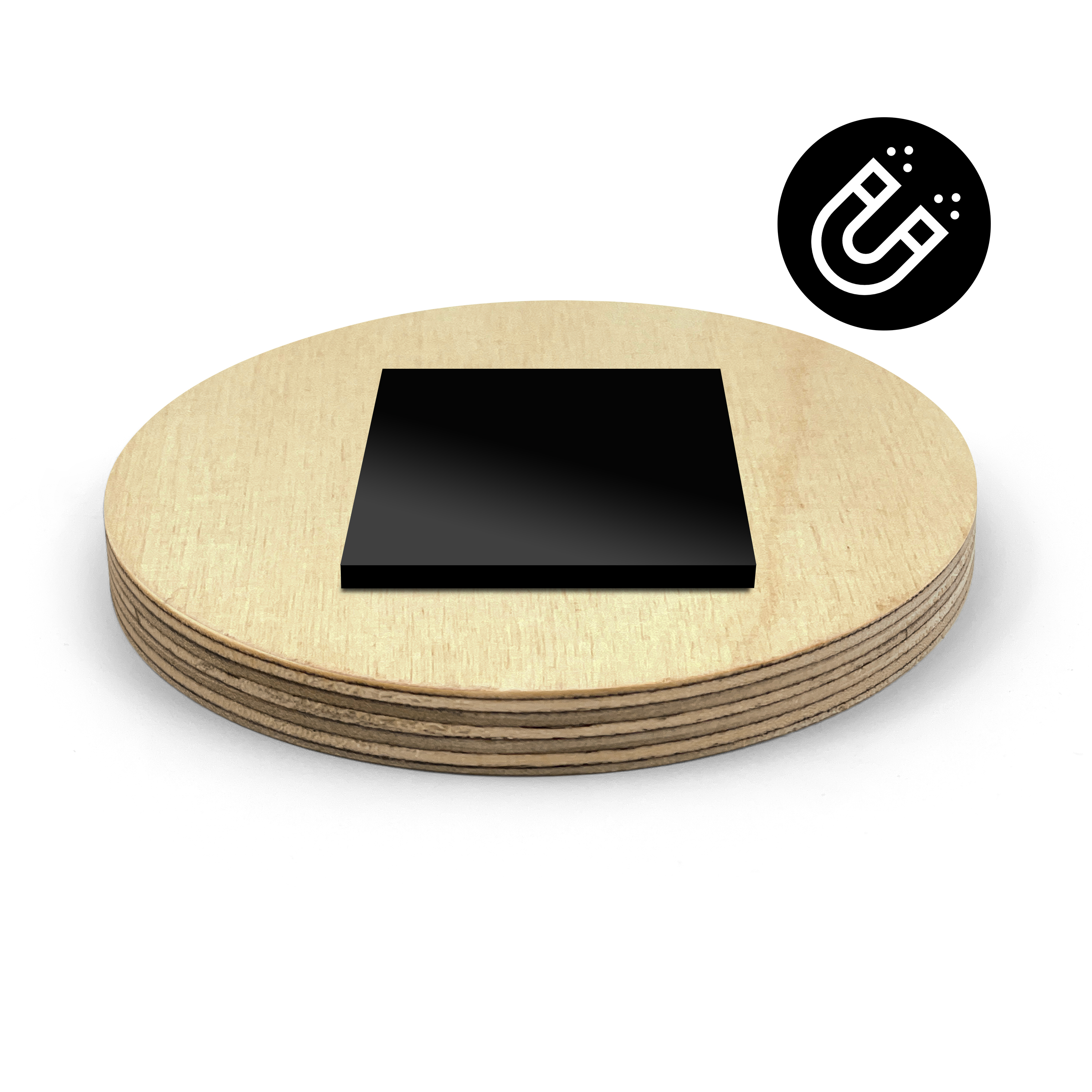 Fotomagnet "Holzrahmen" Rund 3