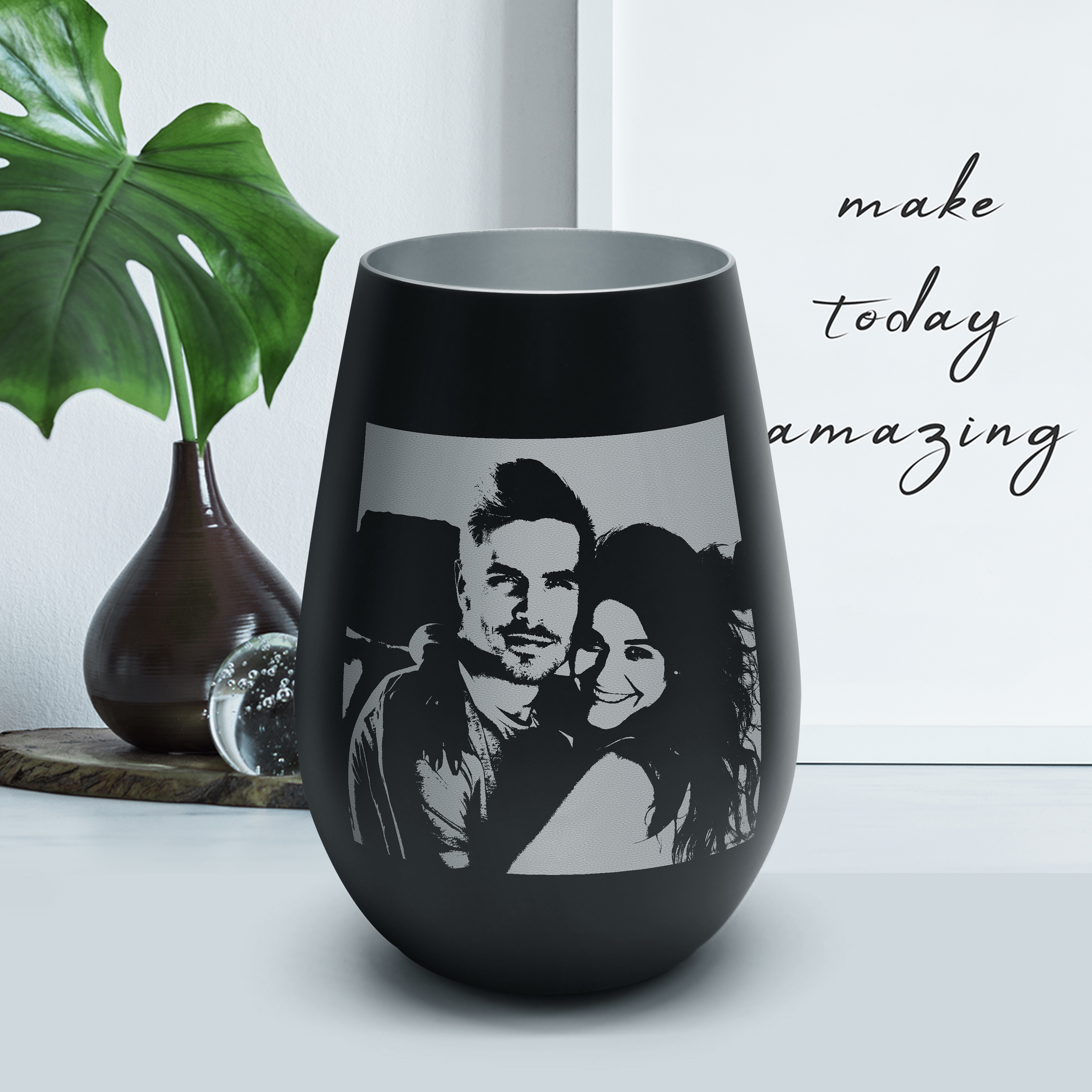 Windlicht "Premium" Schwarz/Silber 6