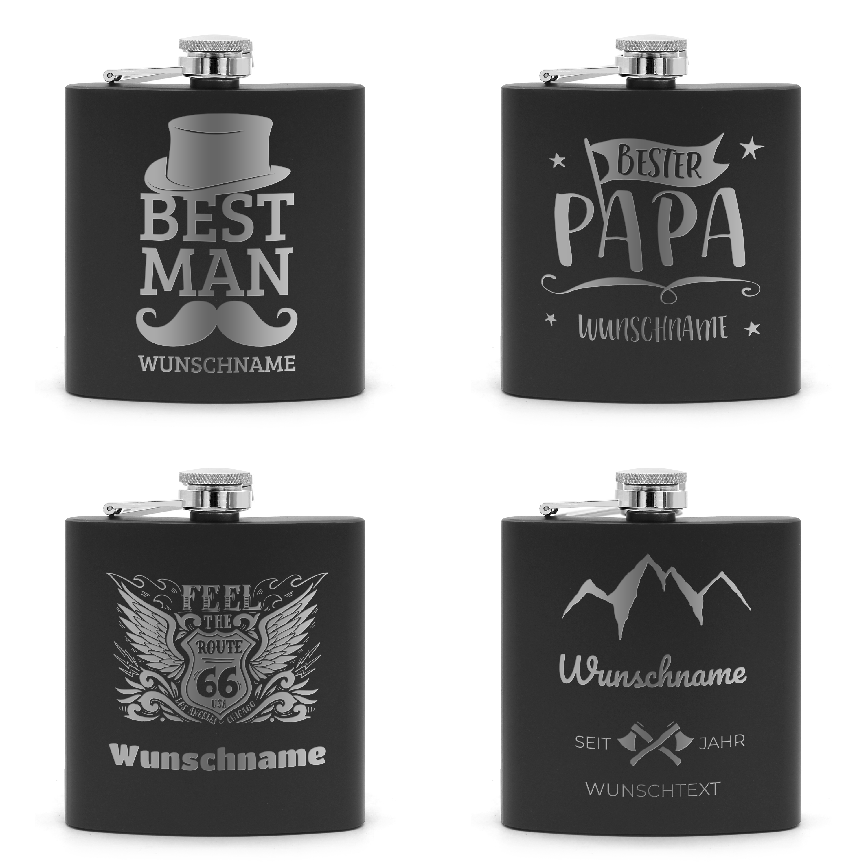 Flachmann Metall-Schwarz 4