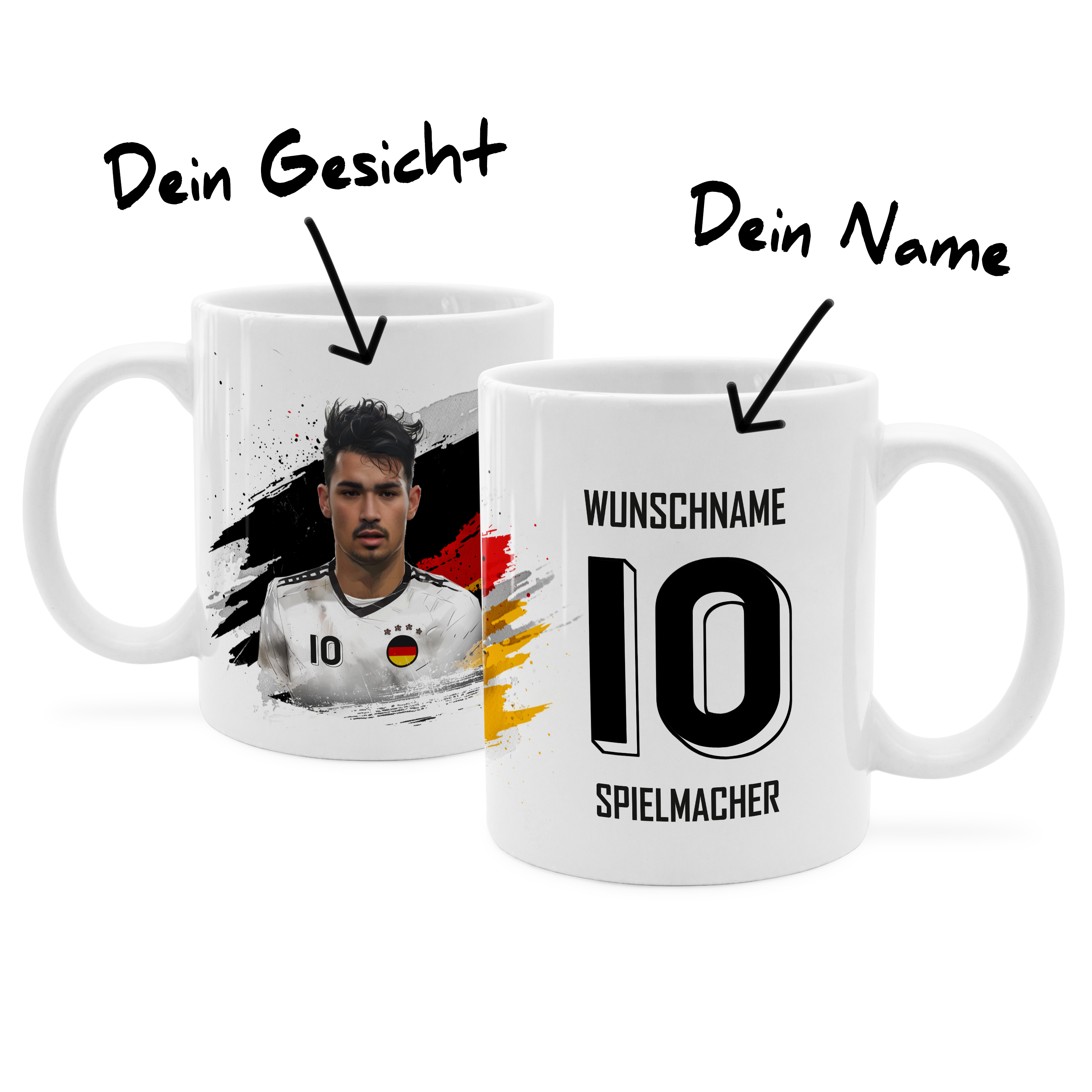 Face Swap Fußballtasse Deutschland Weiß 1