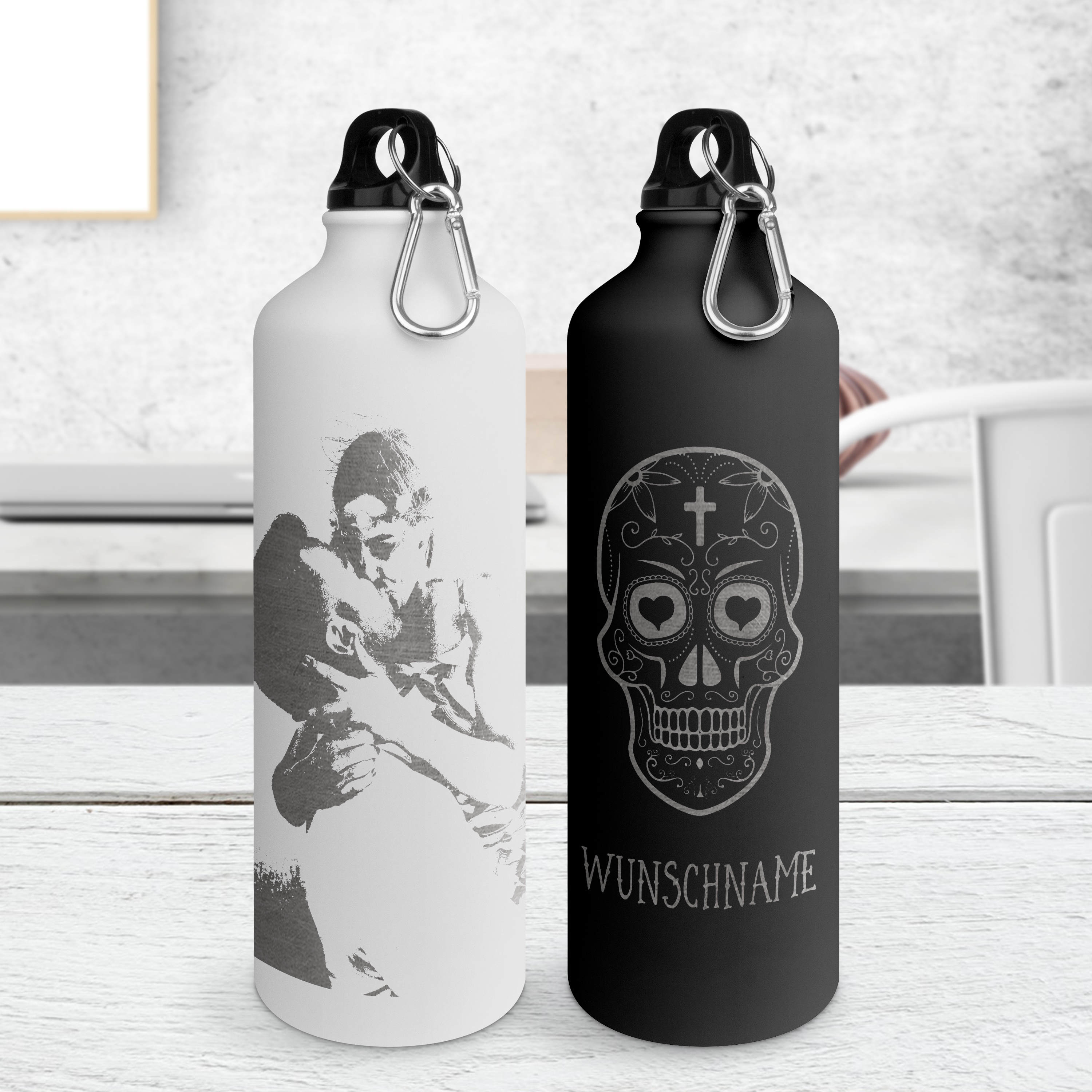 Trinkflasche Gravur 0,8 Liter Schwarz 6