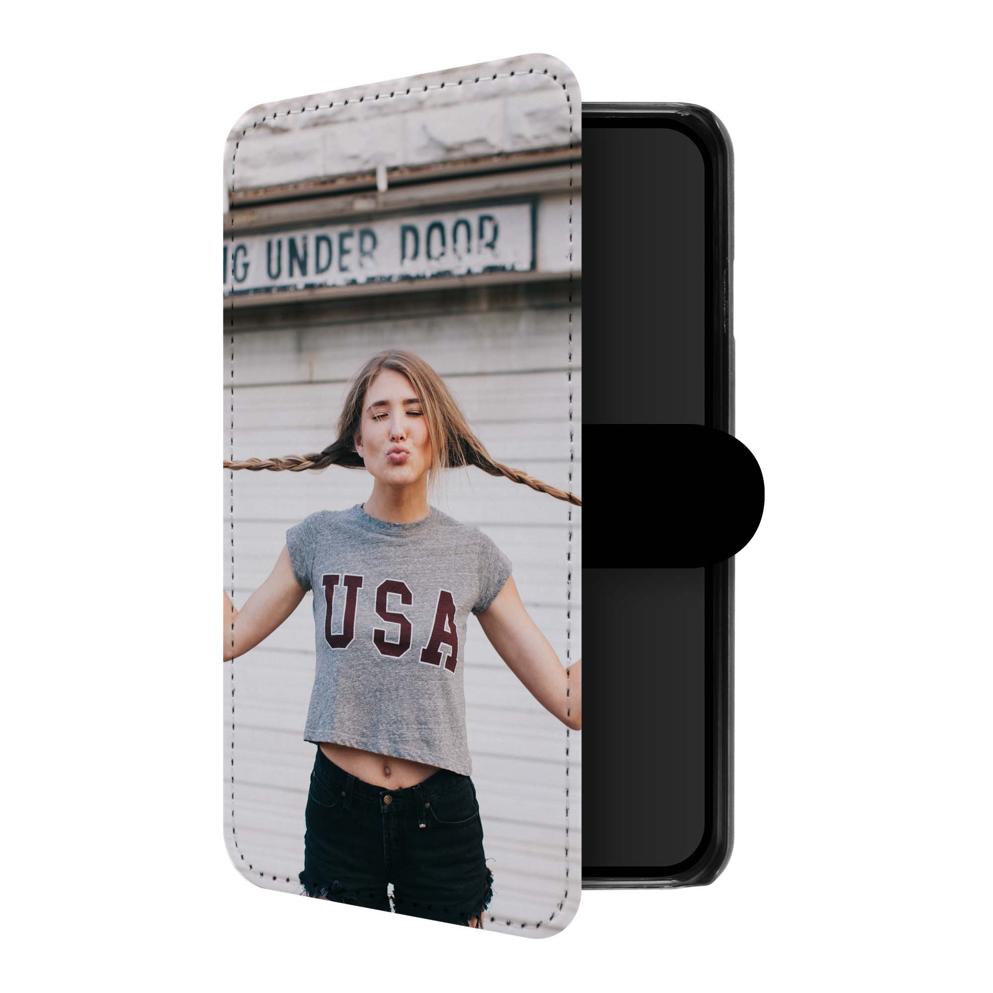 Galaxy A6+ (2018) Flipcase schwarz 1