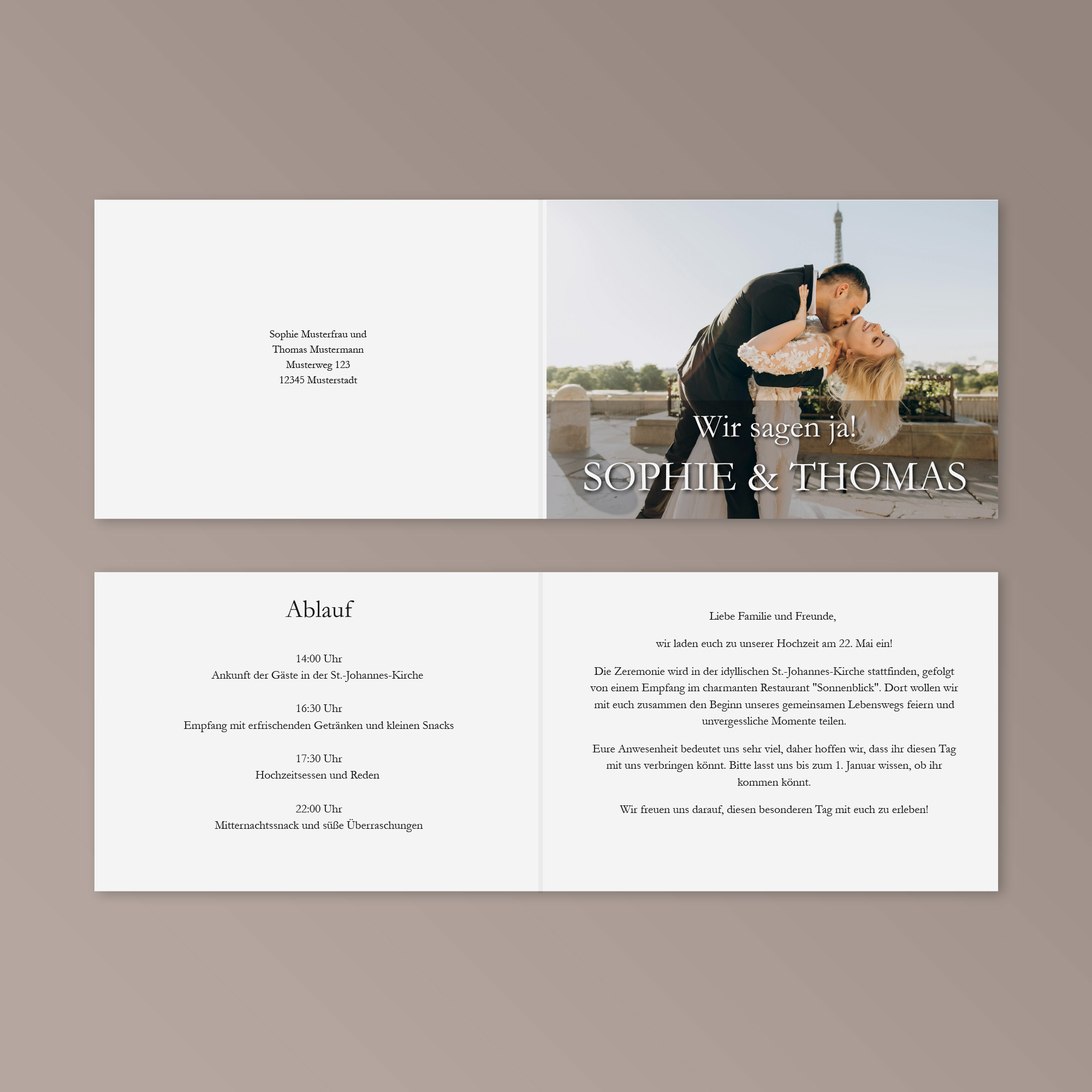 Hochzeitseinladung - Cover Klappkarte A6 Quer (14,8 x 10,5 cm) 2