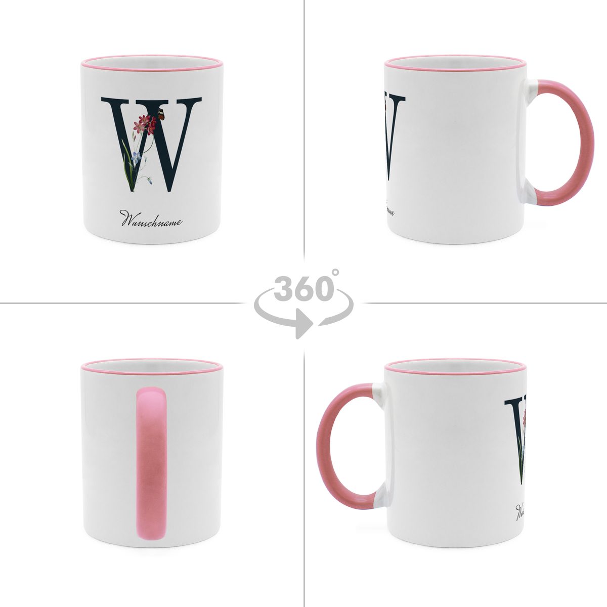 Initialentasse Standard Rosa 3