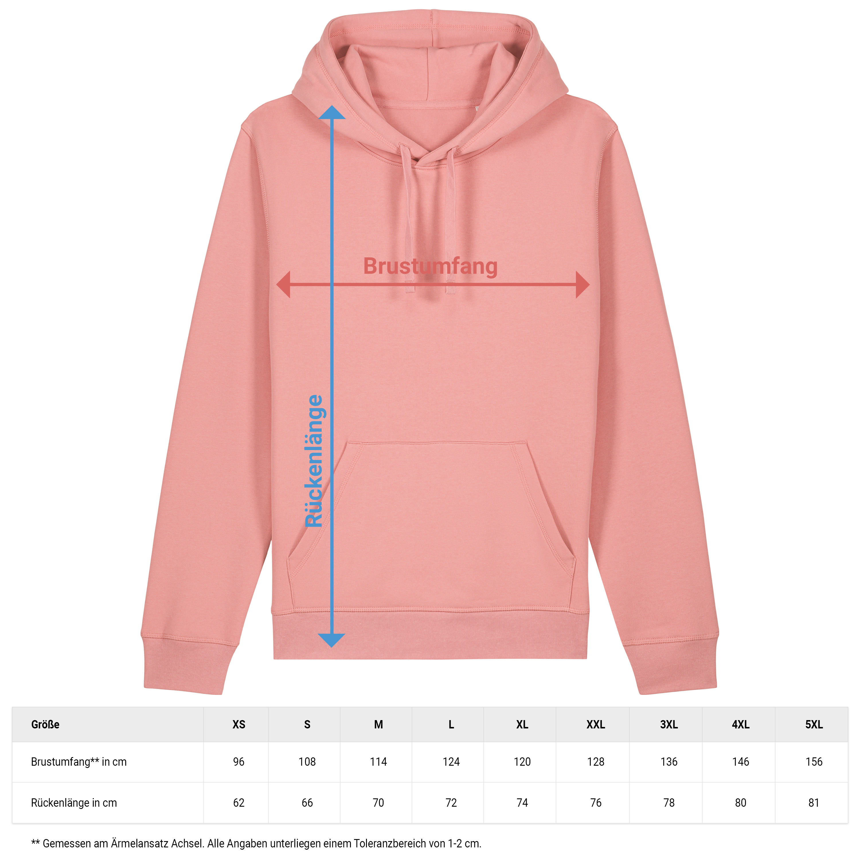 Bio Hoodie „Basic“ M Rosa 4