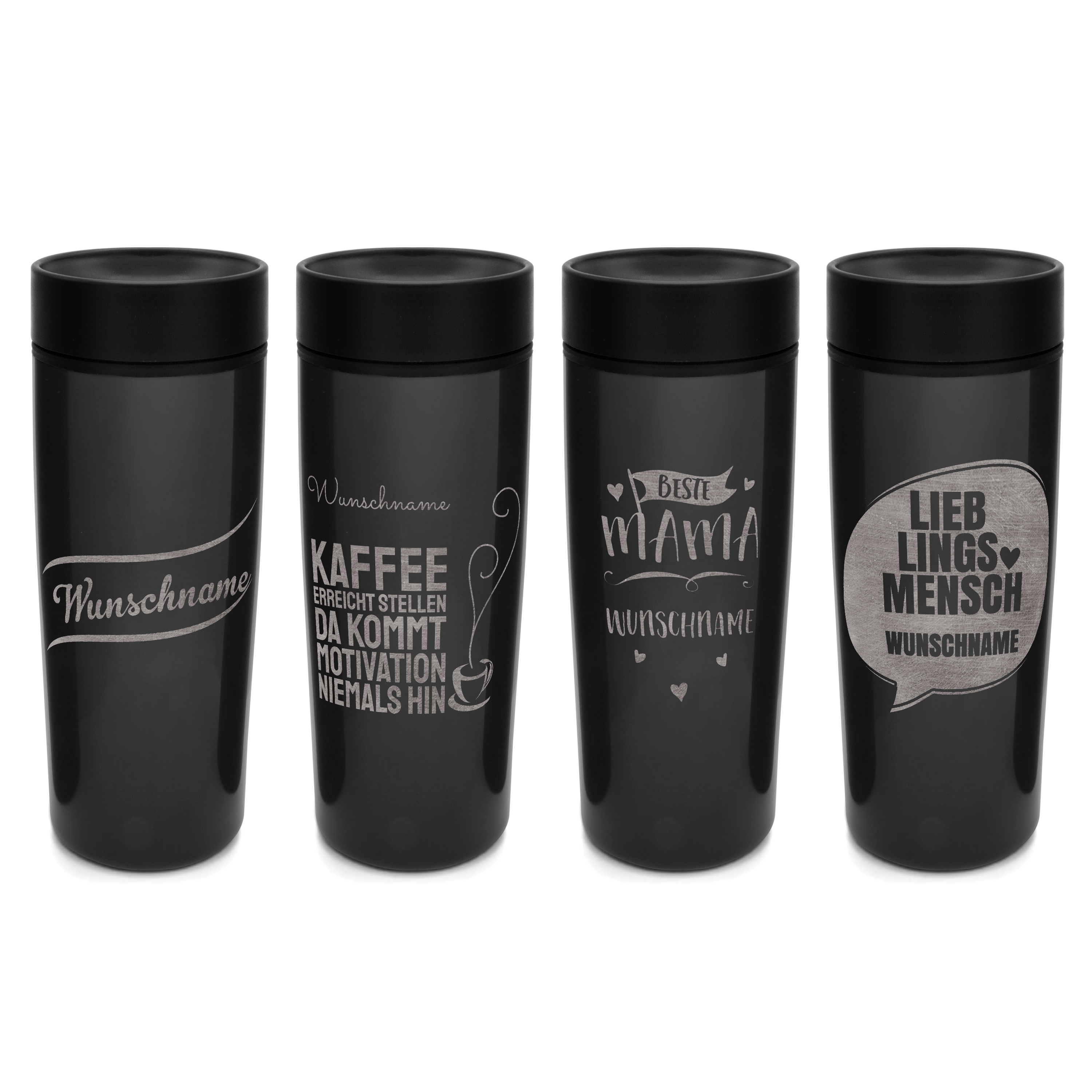 Thermobecher Gravur 0,43 Liter Schwarz 4