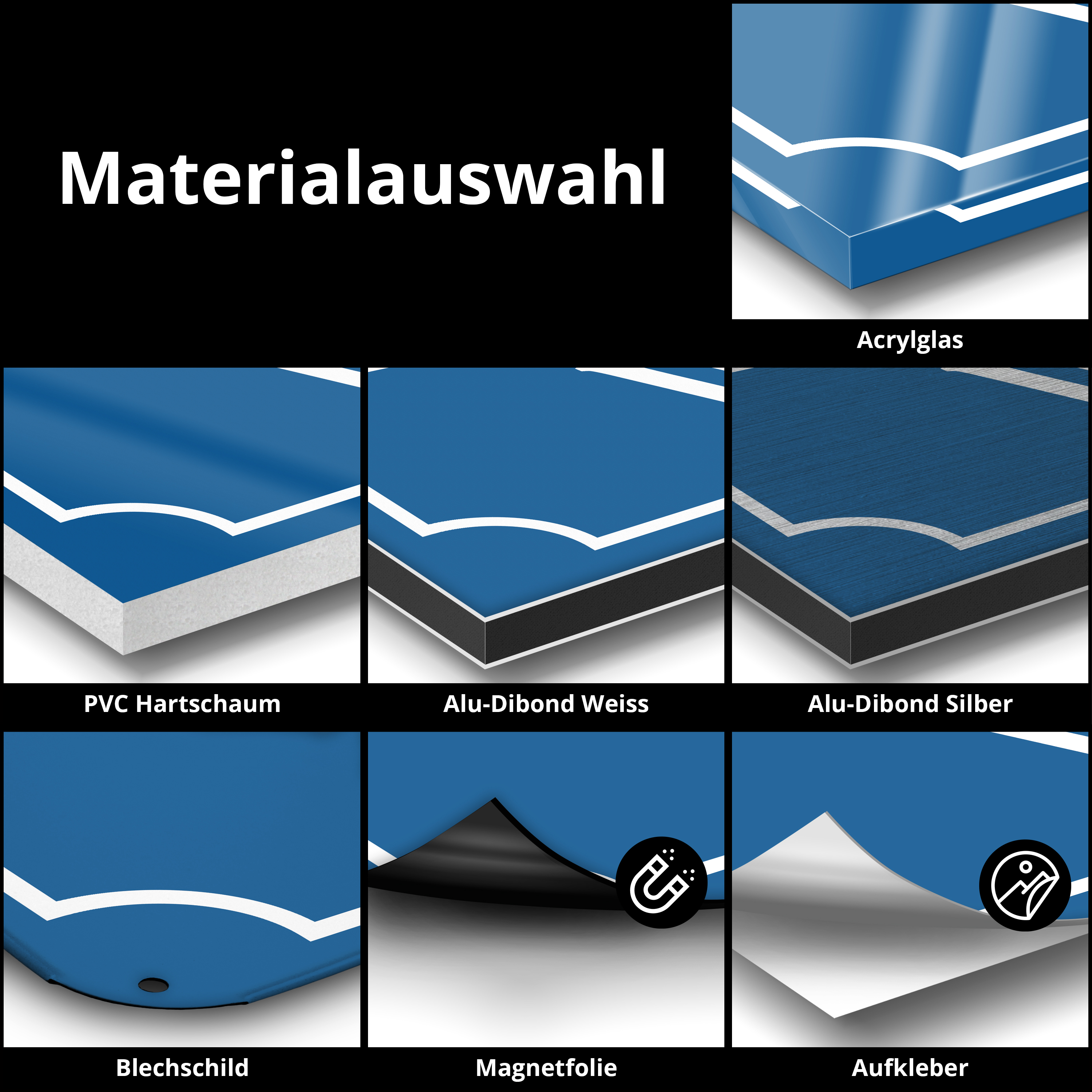 Straßenschilder 13 cm x 2,8 cm Magnet-Folie 5