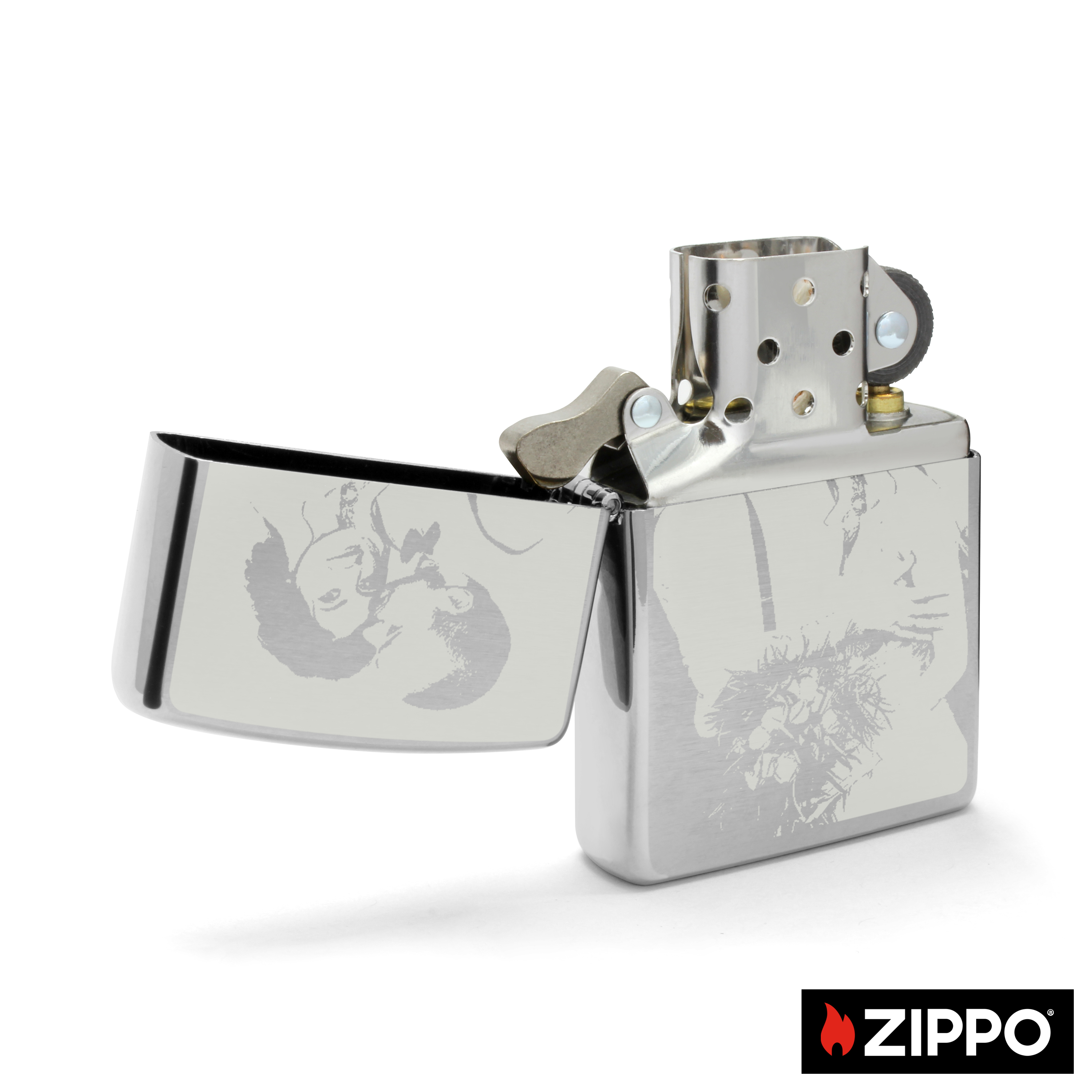 Zippo mit Gravur Silber einseitig 2
