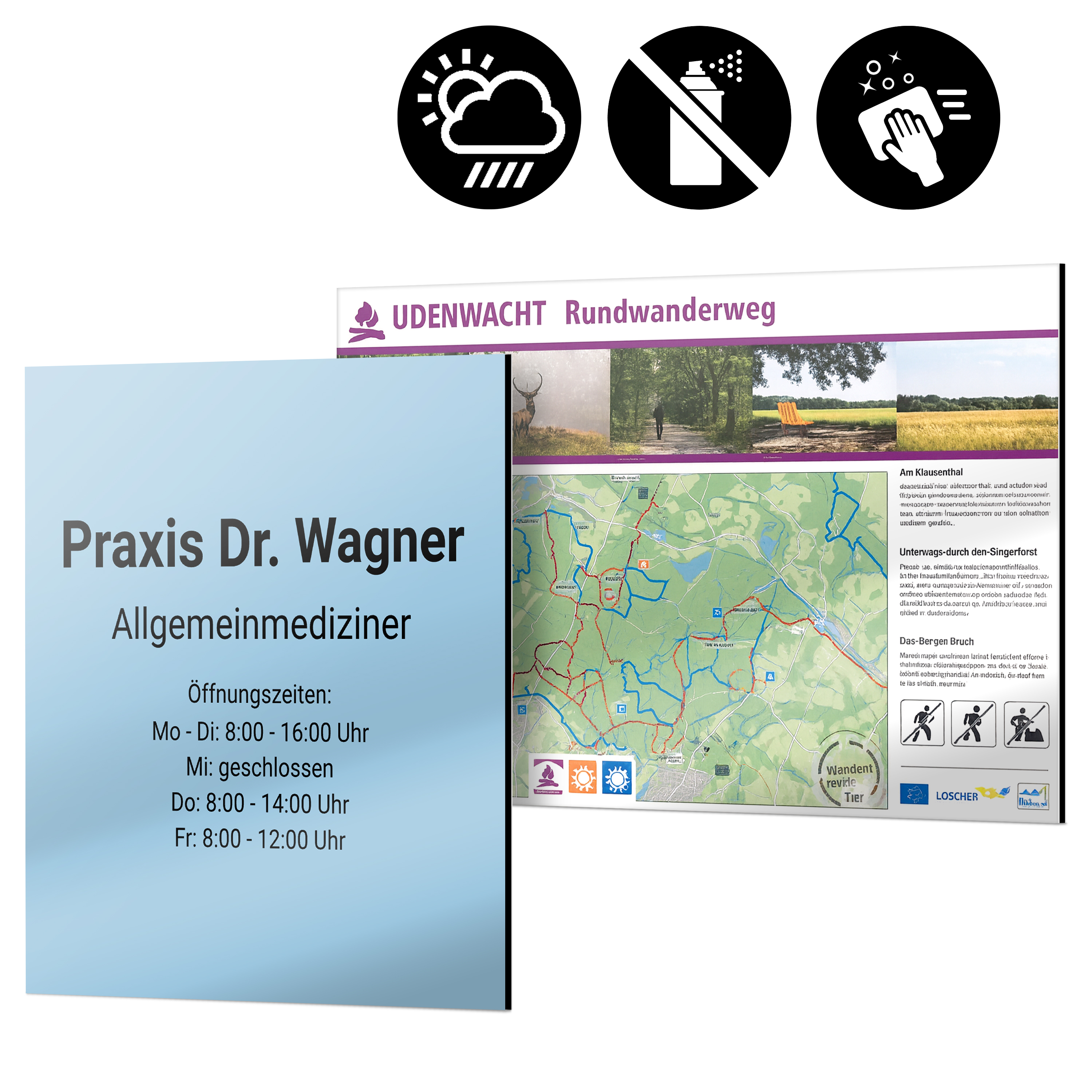 Anti-Graffiti-Schild Alu-Dibond Weiß 3 mm 1